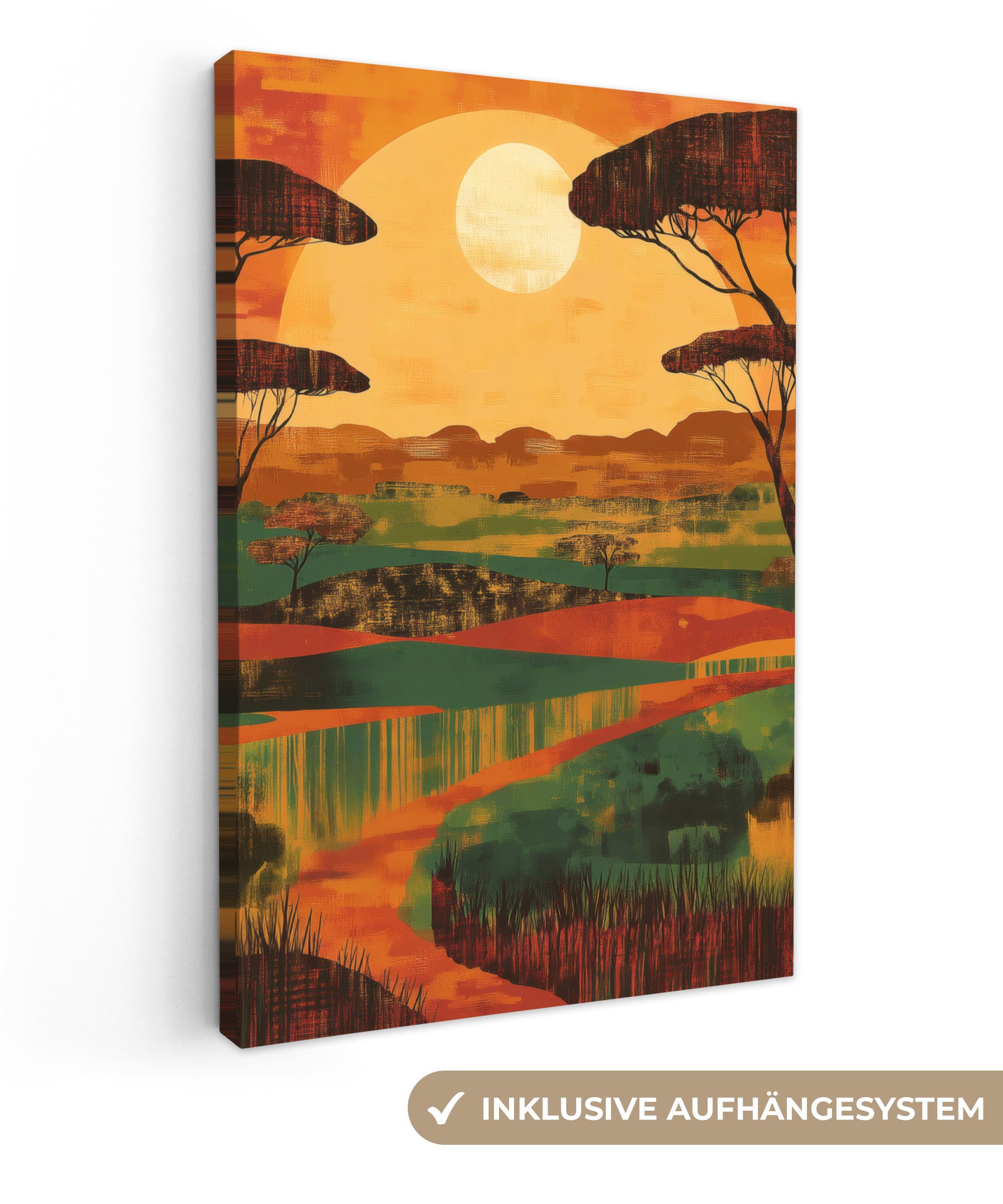 OneMillionCanvasses® Leinwandbild Landschaft - Afrikanisch - Sonne, Fotodru günstig online kaufen