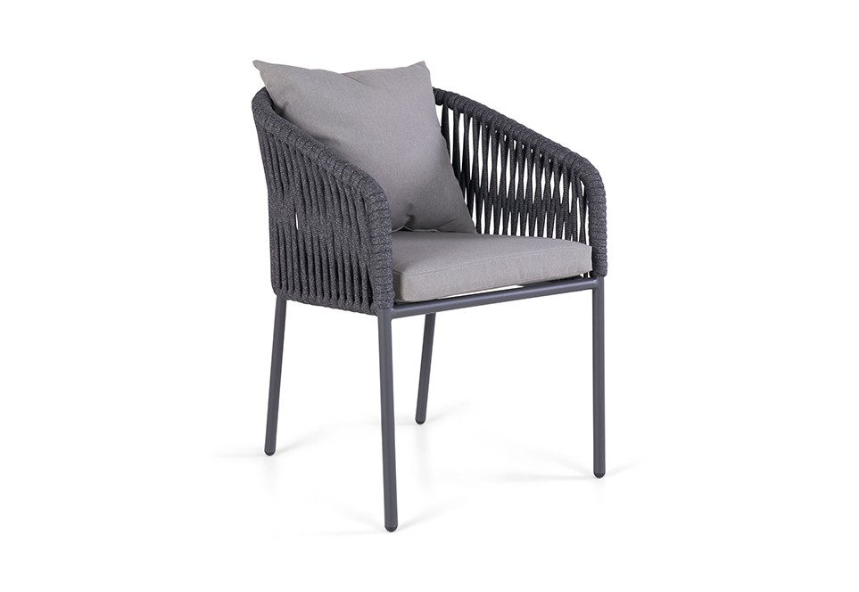 faee Gartenstuhl Skalo, Stahlgestell mit Seilgeflecht, inkl. Sitz- und Rückenkissen