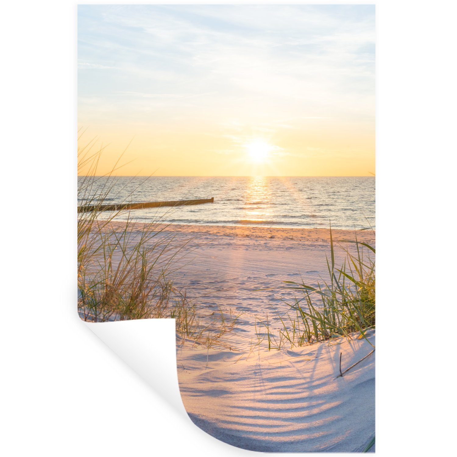 MuchoWow Wandsticker Strand - Sonne - Düne - Gras - Sand - Horizont (1 St), günstig online kaufen