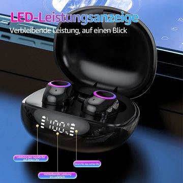 VSIUO HiFi Stereo Bluetooth Kopfhörer Kabellos True-Wireless Earbud Headset In-Ear-Kopfhörer (Bluetooth 5.2 In-Ear-Kopfhörer, Google Assistant, Siri, Voice Assistant, Noise Cancelling, Sportkopfhörer, IP4 Wasserdicht Ohrhörer)