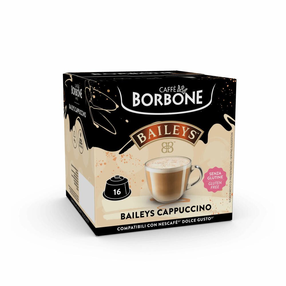 Caffè Borbone Kaffee Cappuccino Baileys, 16 Kapseln, Kompatibel mit Nescafé Dolce Gusto Maschinen*
