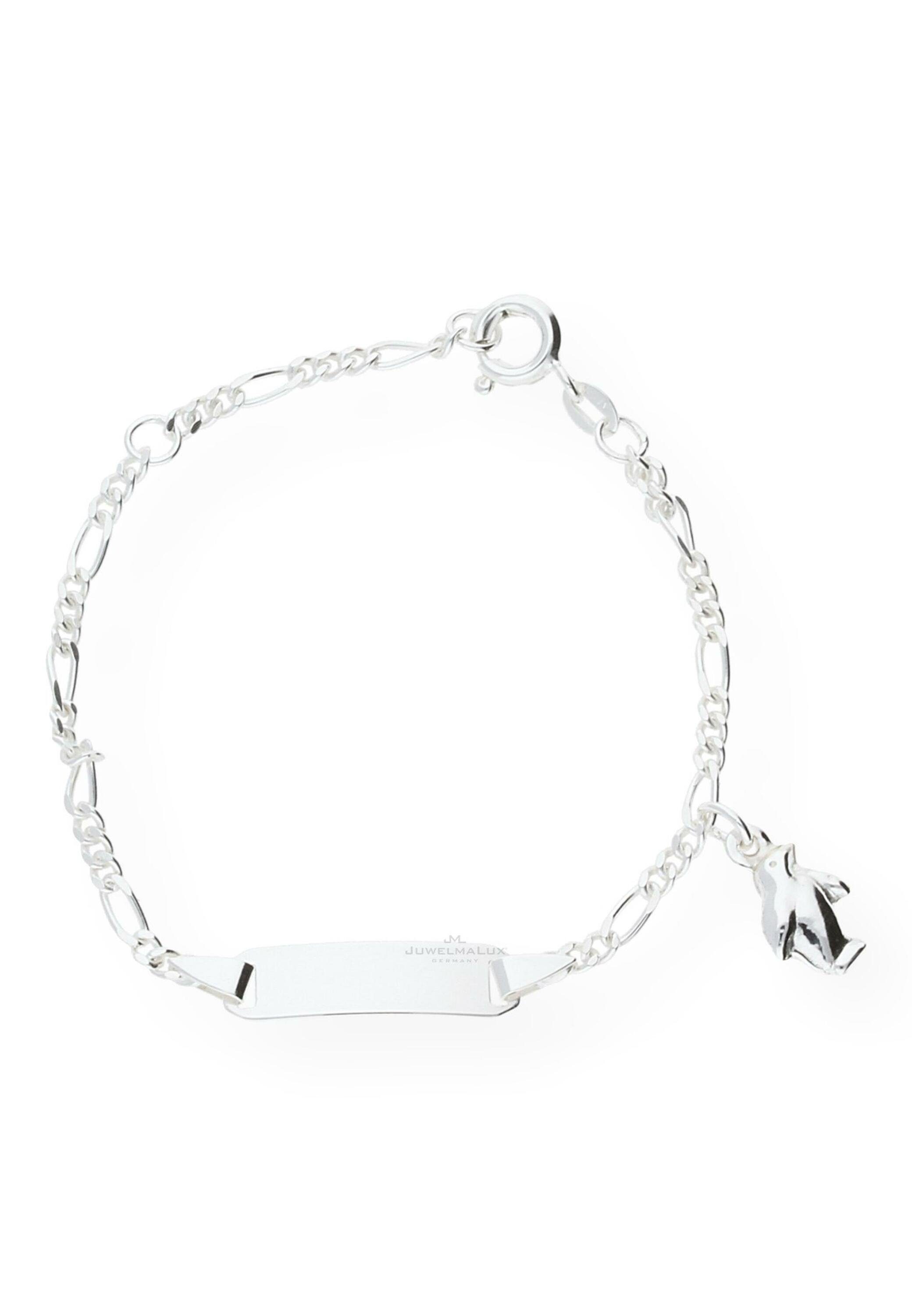 JuwelmaLux Silberarmband Kinder-Armband Silber mit (1-tlg), Silber inkl. 925/000, mit Kinder-Armband Gravurplatte Pinguinanhänger Schmuckschachtel