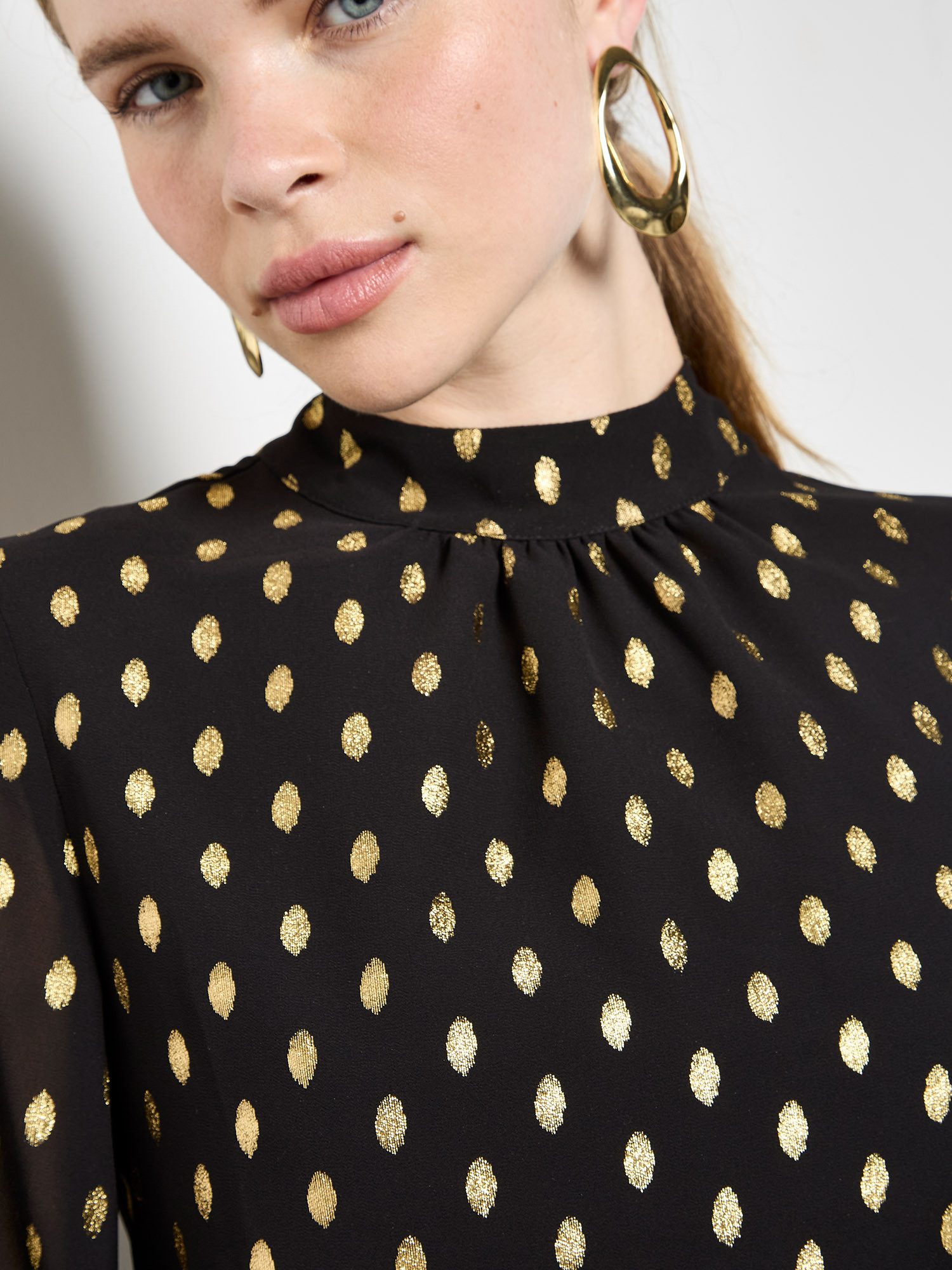 Apricot Blusentop Blusentop mit Goldfoliendruck günstig online kaufen