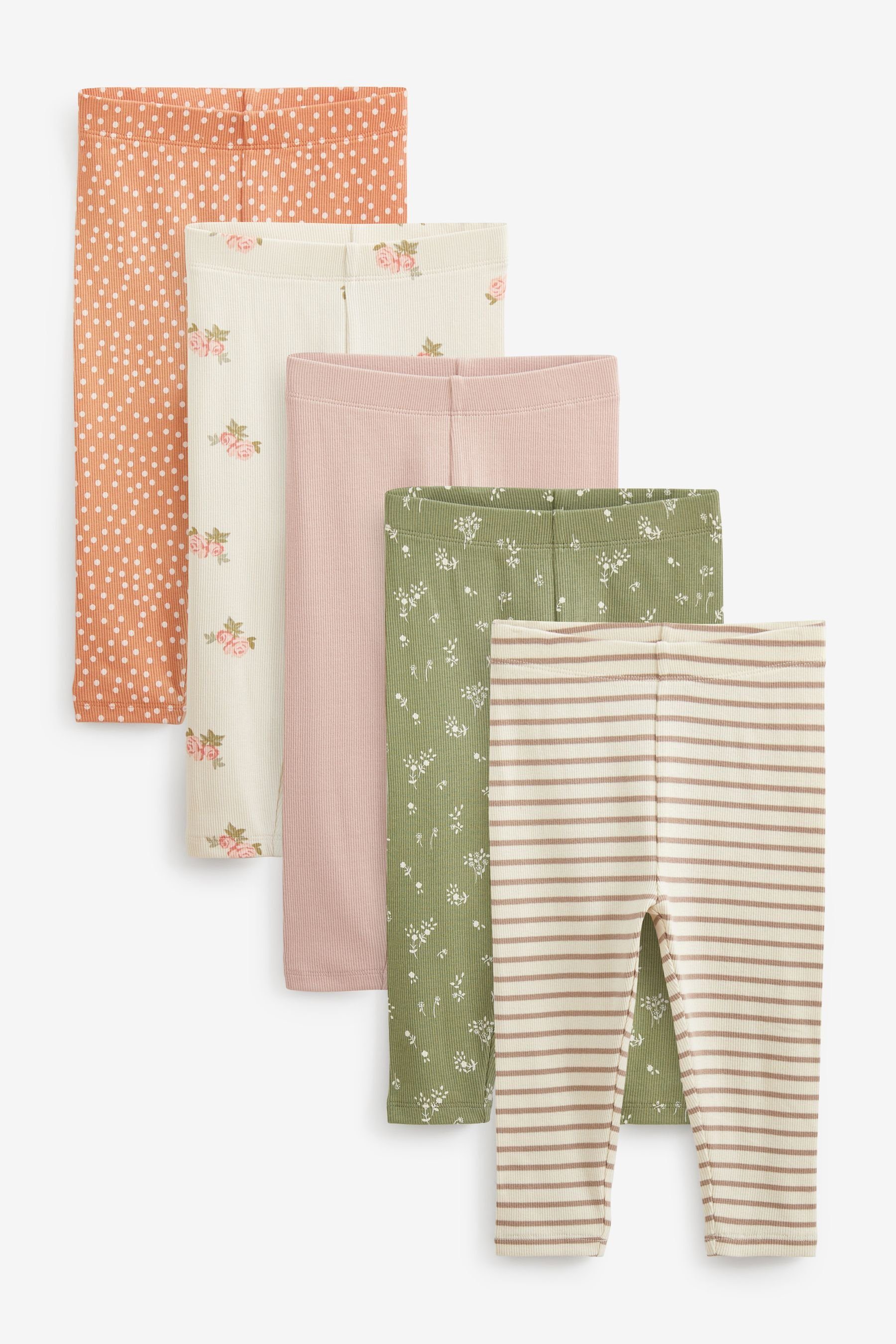 Next Leggings Gerippte Jersey-Leggings im 5er-Pack (5-tlg)