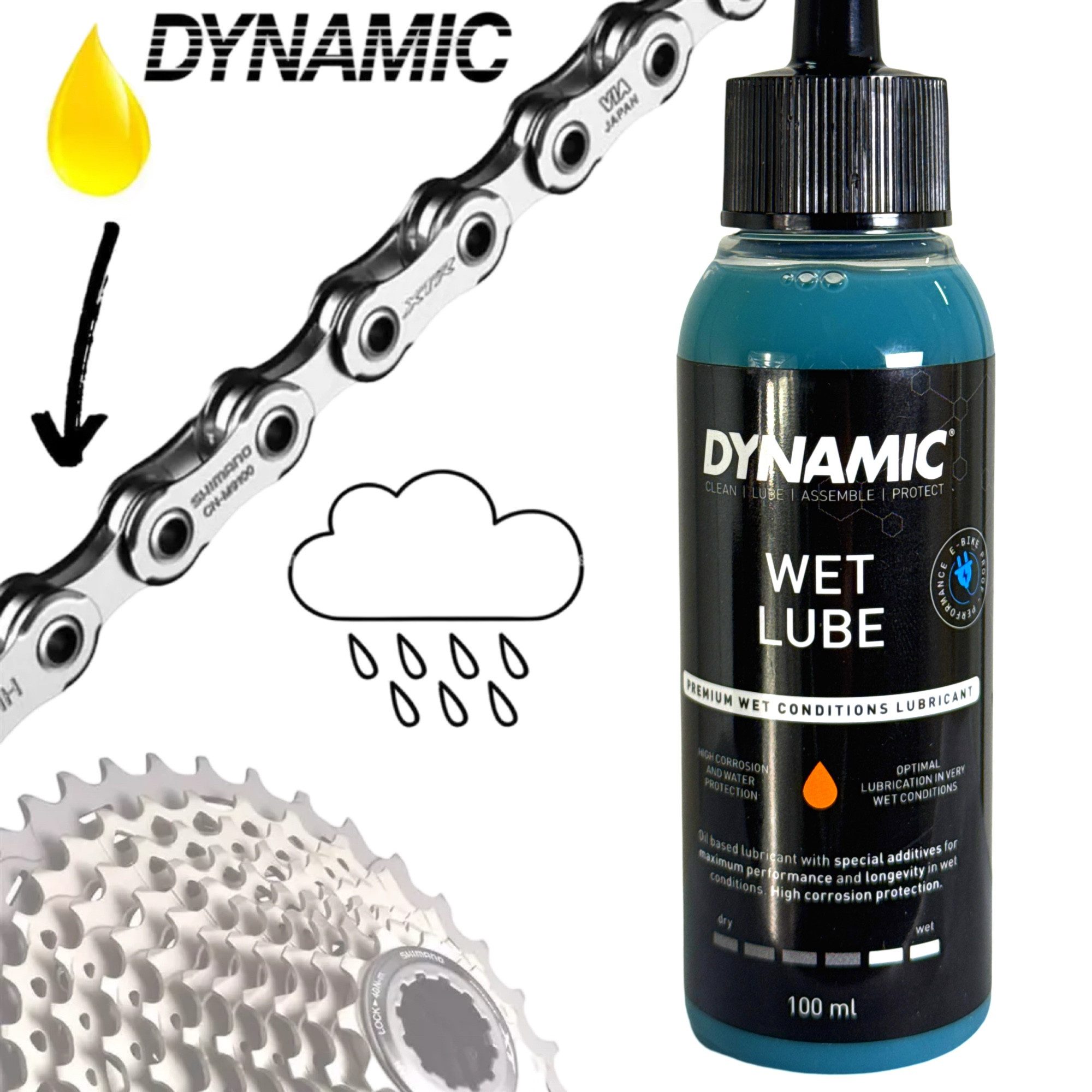 dynamic Fahrrad-Montageständer Dynamic Fahrrad Ketten Wet Lube 2-K Kettenschmierstoff DY-042 100 ml