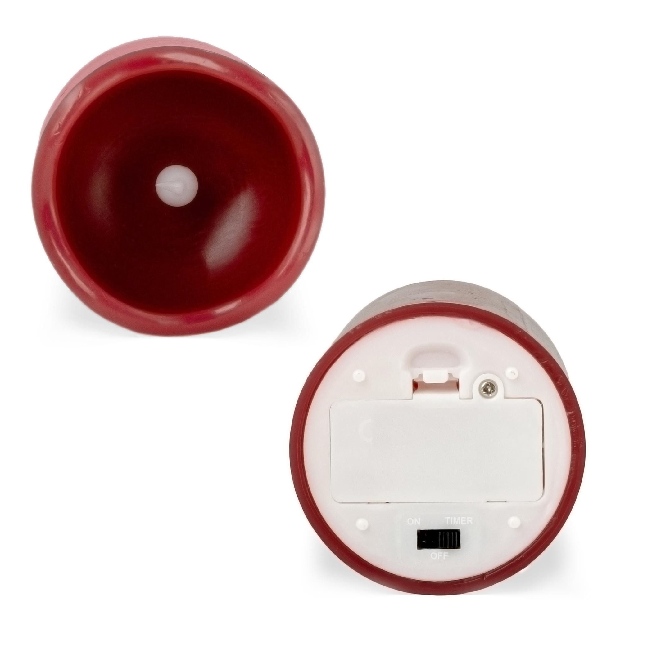 Spetebo LED-Kerze Künstliche Stumpenkerze mit Timer batteriebetrieben - 4er Set, Flammeneffekt, LED fest integriert, warm weiß, Deko Kerze für Innen – Bild 4 von 5