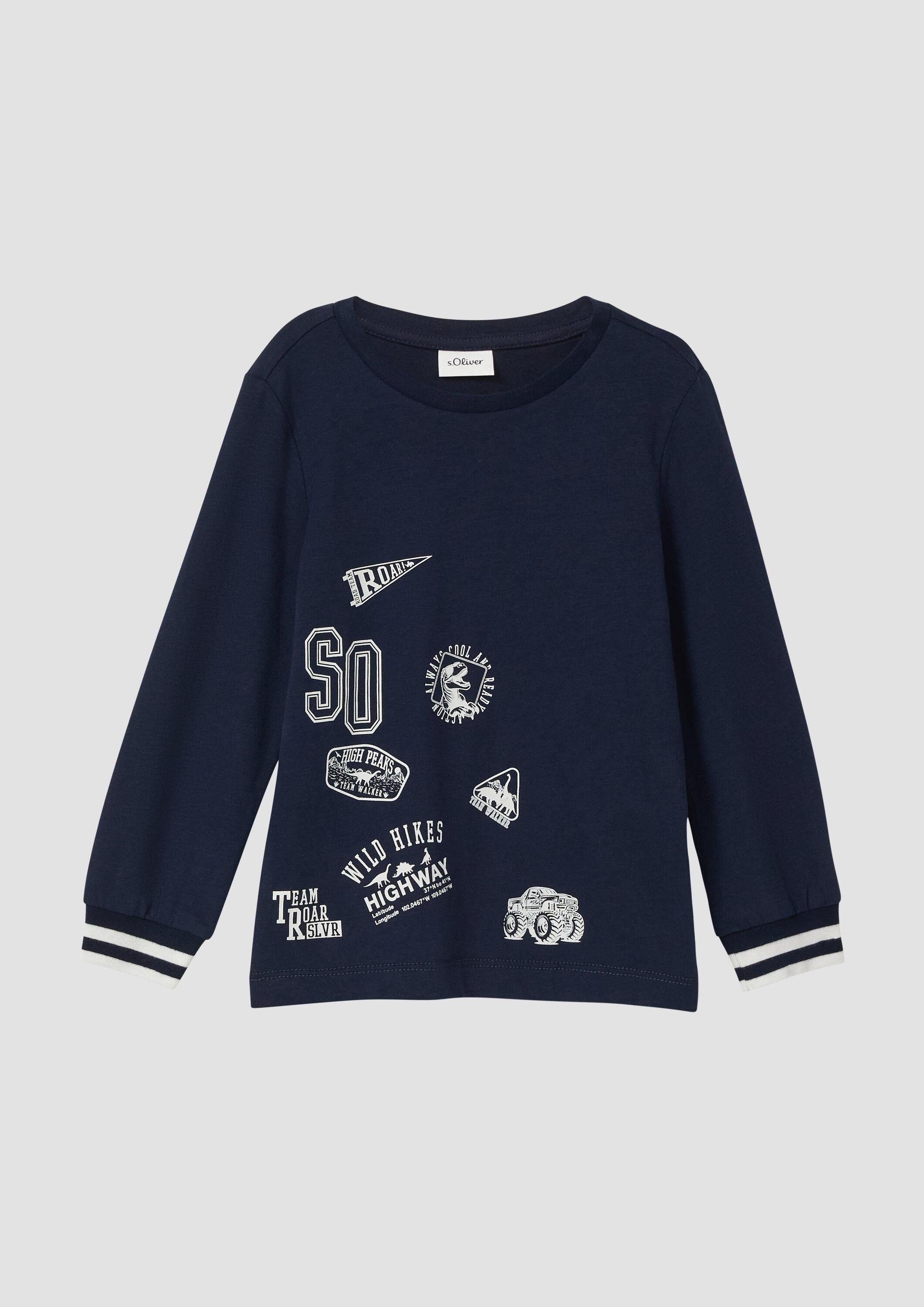 S.Oliver Jungen Langarmshirt – Gestreift, Mit Druckknöpfen An Den Seiten, Regular Fit, Baumwolle