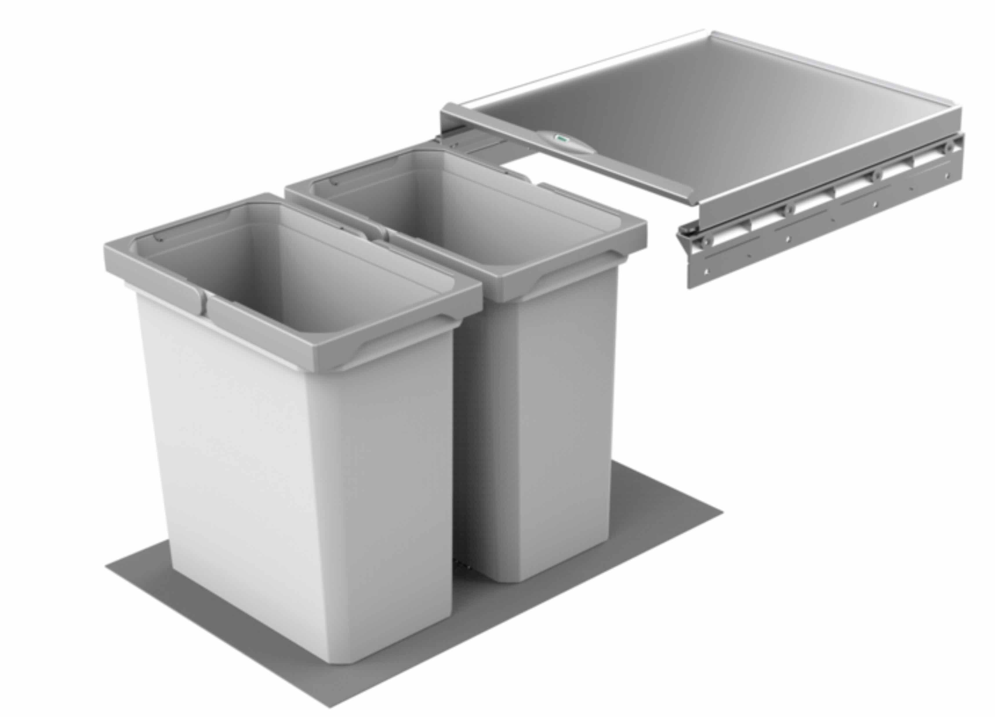 Naber Einbaumülleimer NABER Cox® Box 360 S/400-2, ohne Biodeckel, hellgrau