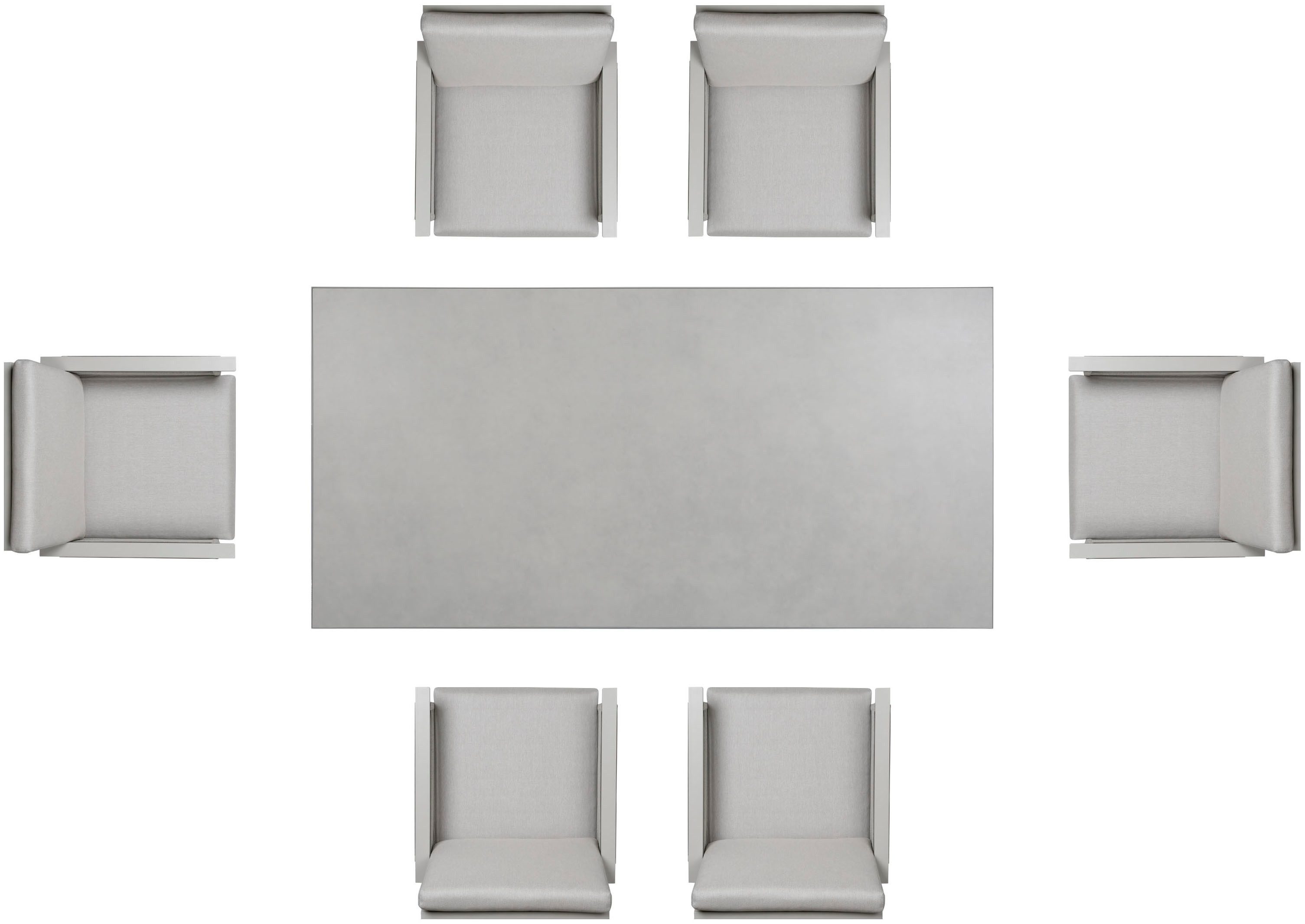 KONIFERA Garten-Essgruppe Edessa, TOPSELLER!, (Set, 19-tlg., 6x Sessel, 6x Sitzauflagen, 6x Rückenauflagen,1x Tisch), bestehend aus 6 Sesseln mit Auflagen, 1 Tisch