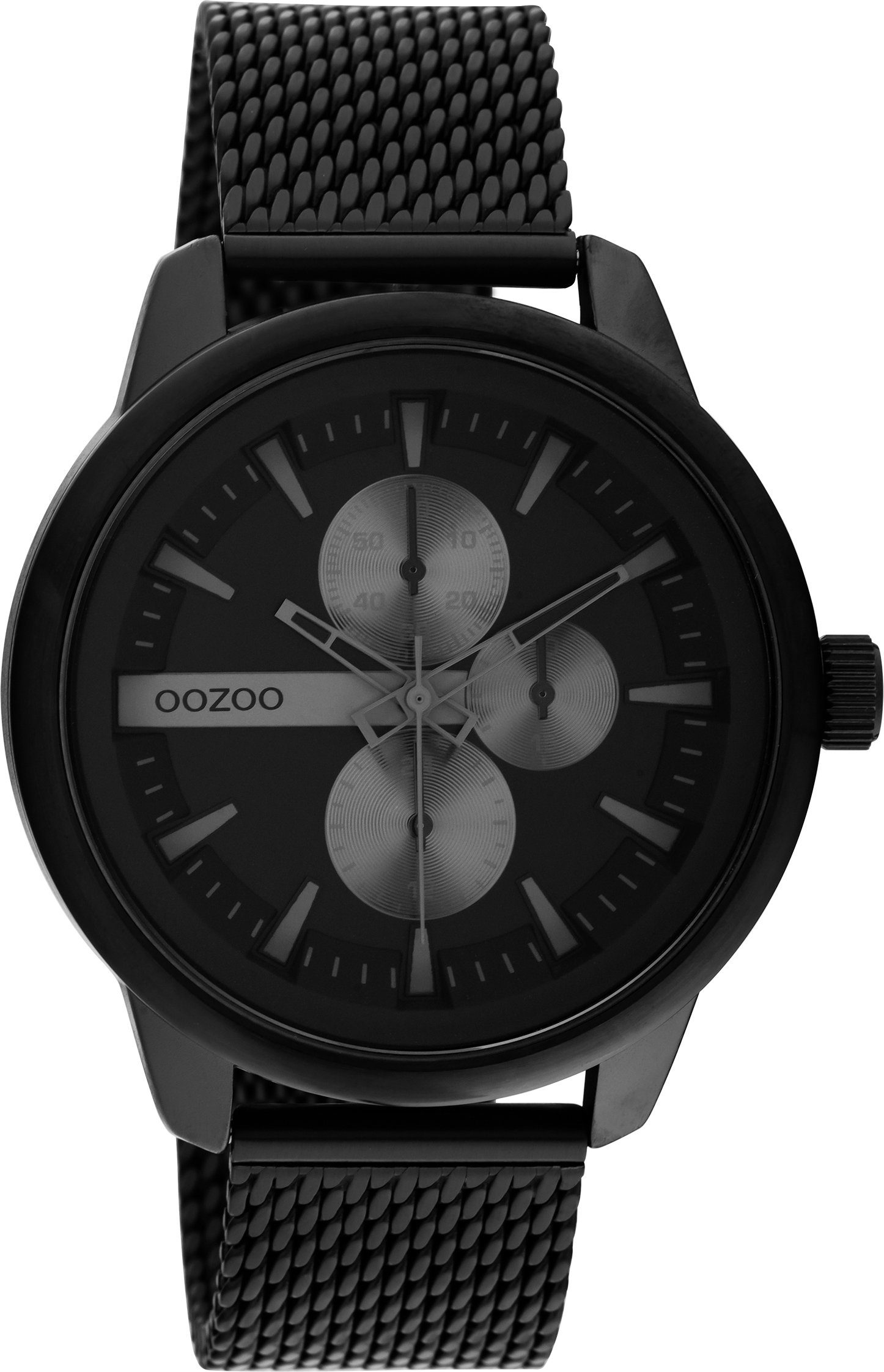 OOZOO Quarzuhr C11019, Metallgehäuse, schwarz IP-beschichtet, Ø ca. 45 mm