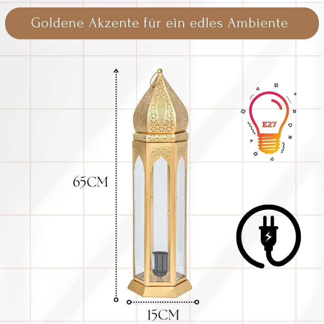 Marrakesch Orient & Mediterran Interior Stehlampe Orientalische Stehlampe Stehleuchte Aflan 65cm, E27, Handarbeit