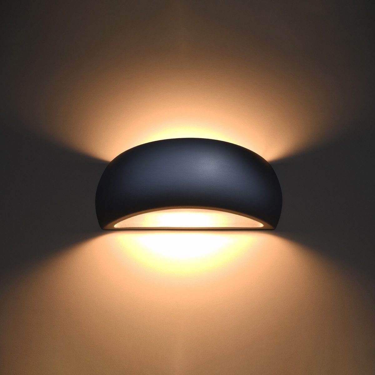 SOLLUX lighting Wandleuchte Wandleuchte Keramik Pontius Grau, Nicht enthalten