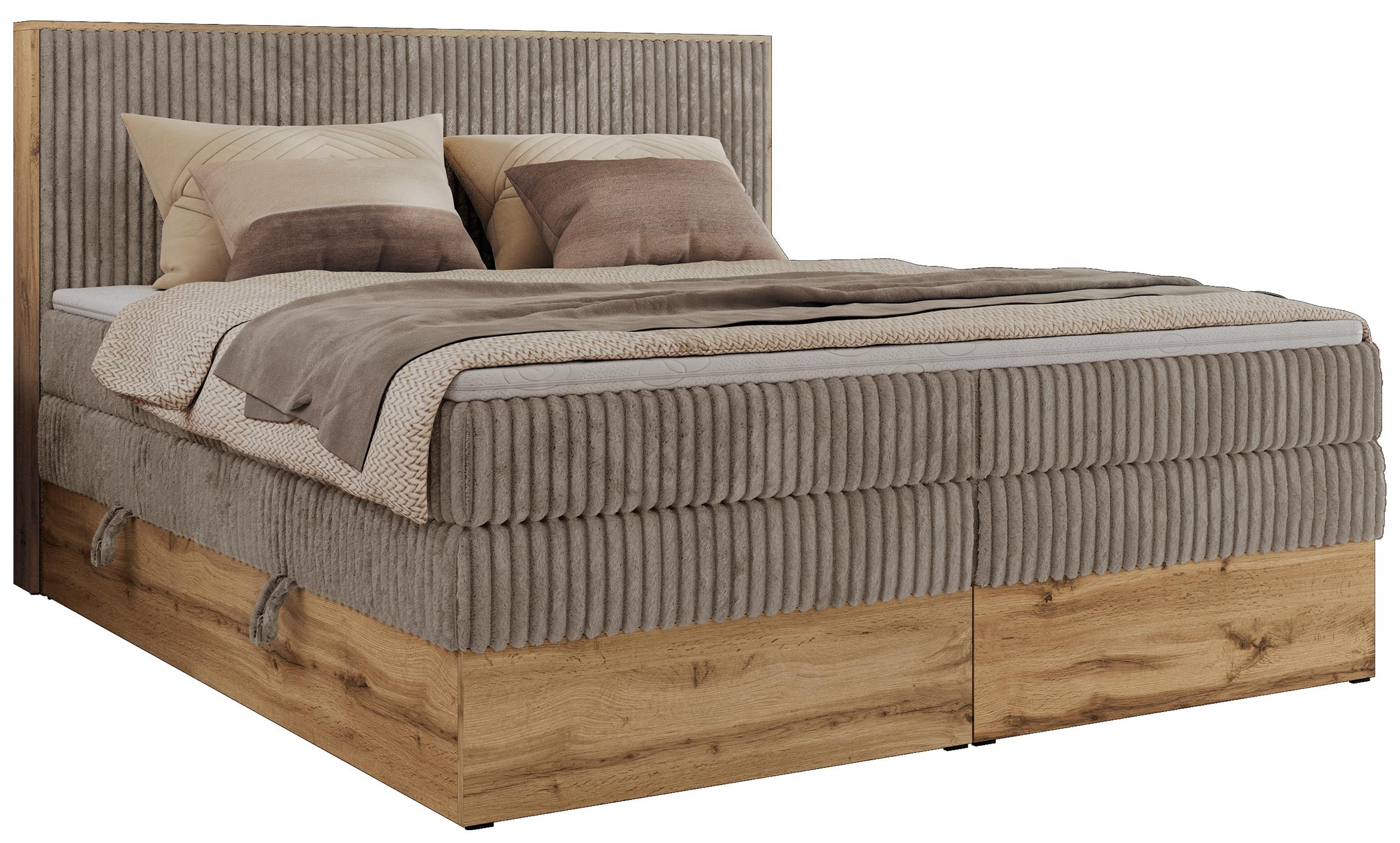 MKS MÖBEL Boxspringbett WOOD CLASSIC KING günstig online kaufen
