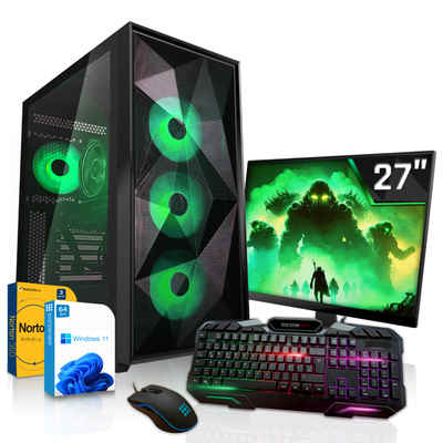 SYSTEMTREFF Gaming-PC-Komplettsystem (27", AMD Ryzen 7 5800X, GeForce RTX 4060, 32 GB RAM, 1000 GB SSD, Windows 11, WLAN)