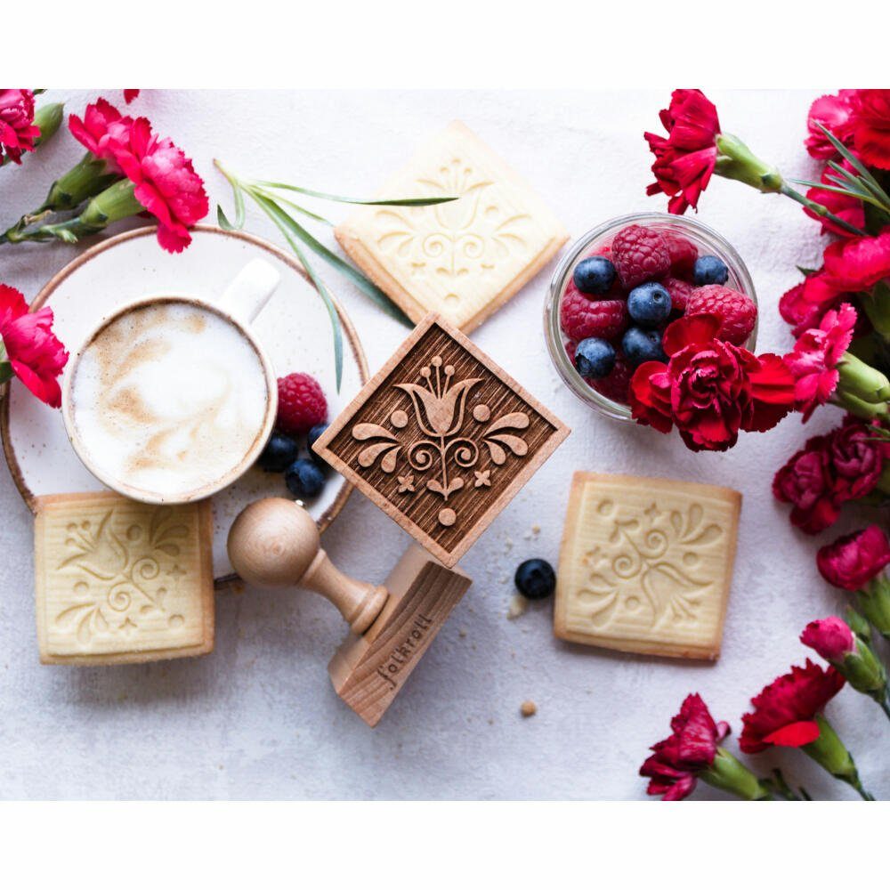 folkroll Gebäckstempel Lebkuchenmann, 55x55 mm, Buchenholz