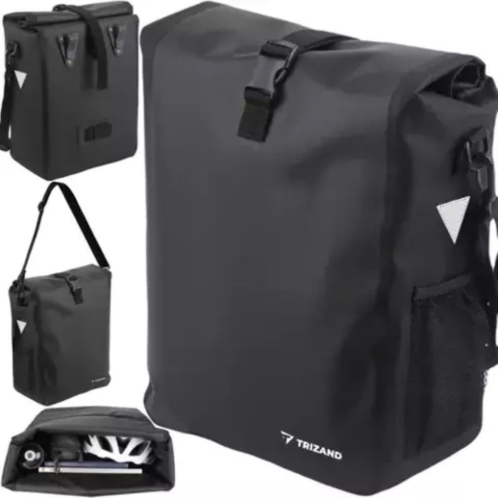 Trizand Fahrradtasche TraveLuxe 15L Fahrradkoffer: Robuste Tasche für unterwegs (Fahrradtasche - Set, 1x Fahrrattasche), Wasserdichtes Material, einfache Montage