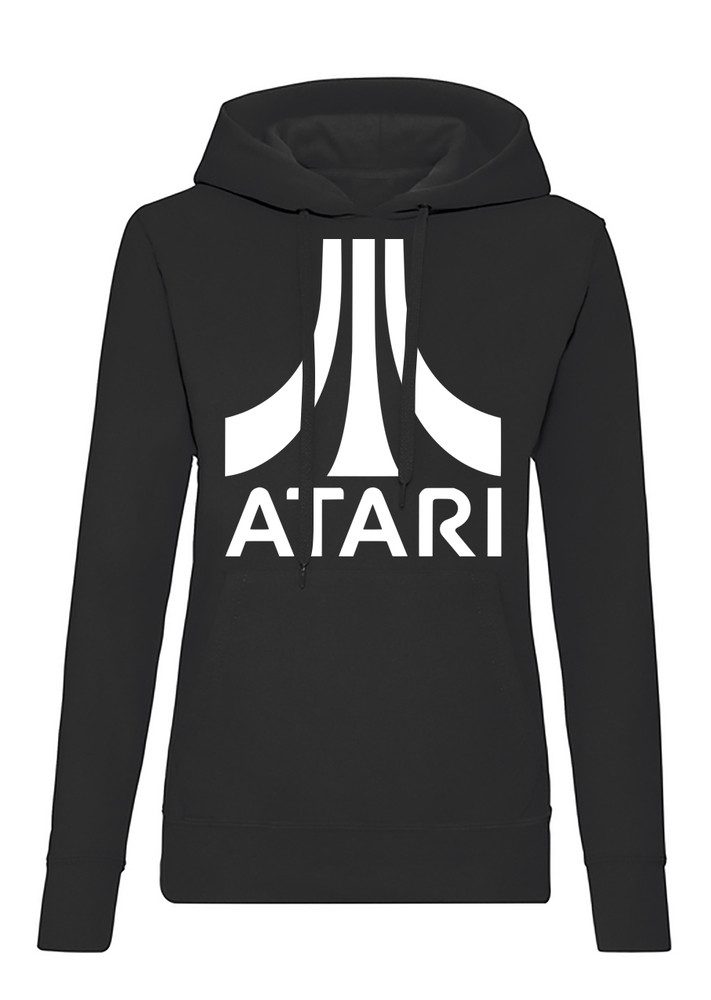 Blondie & Brownie Hoodie Atari Retro Gaming Damen Hoodie Baumwollmix Streetwear Kult Damen Hoodie Atari Retro Gaming Baumwollmix Kapuze modern fit