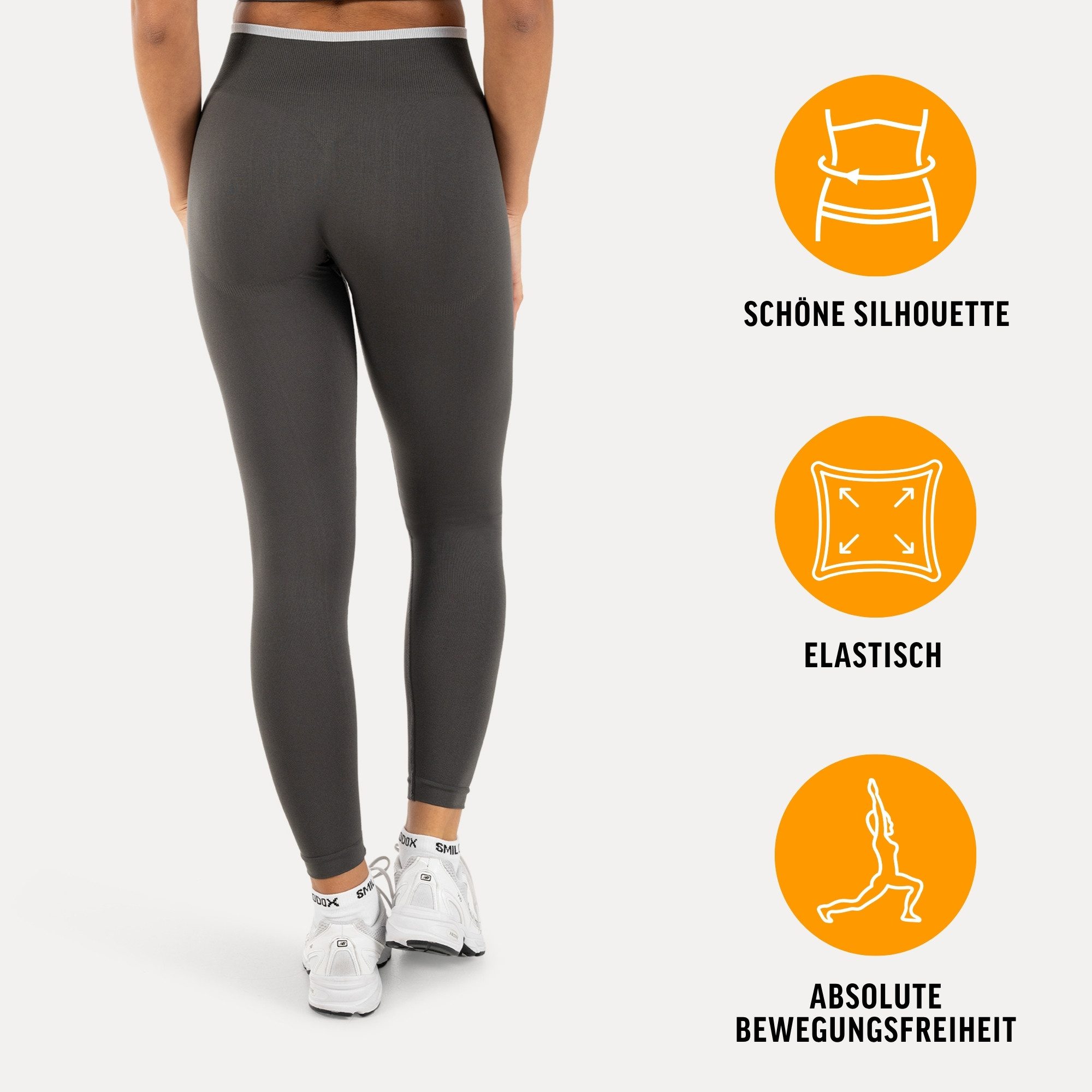 Smilodox Leggings Jorina, Sporthose Damen Shaped Fit, High Waist, V-Shape, Gym & Yoga V-Shape Rücken, hoher Bund, Stretch, Struktur, weich