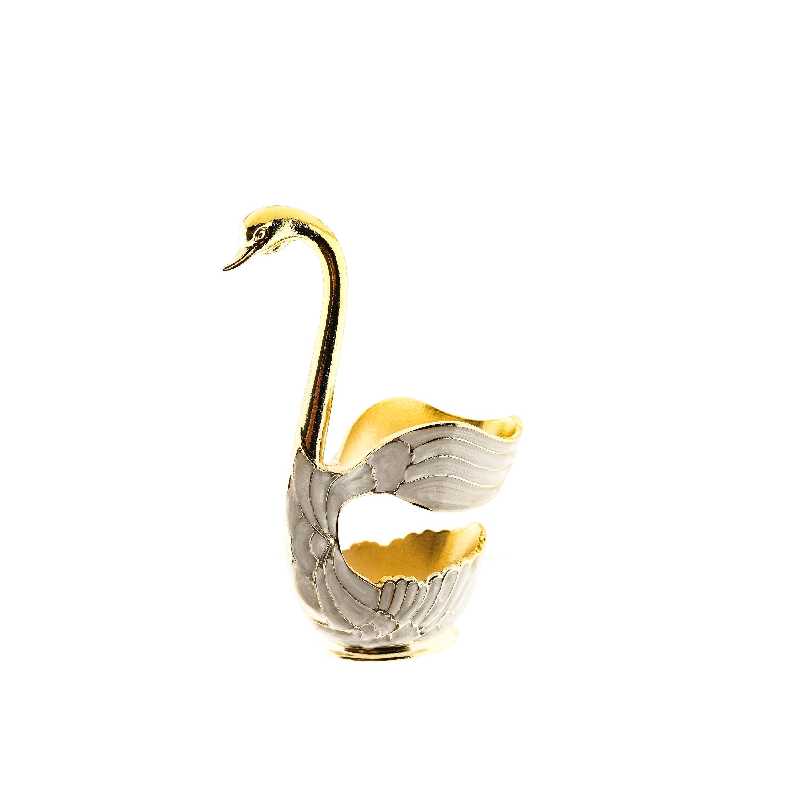 Almina Besteckhalter mit 6 Teelöffel in Schwanenform elegantes Deko Element günstig online kaufen