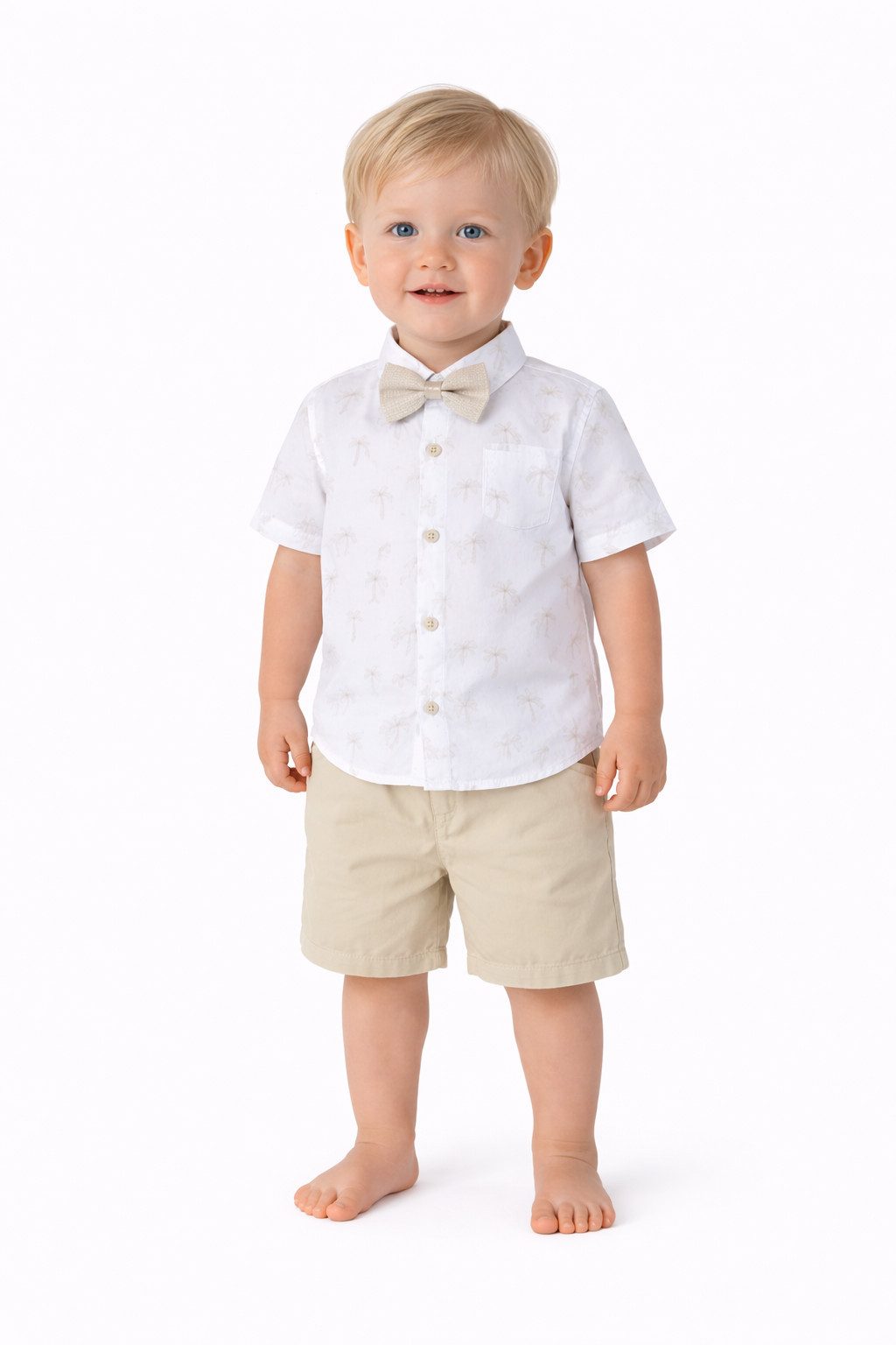 Lorey Medtec Hemd & Hose Jungen Sommer Outfit mit Hemd, Shorts, Fliege, 100% Baumwolle (Hemd + Shorts + Fliege)