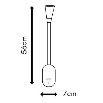 kalb Bettleuchte LED Bettleuchte Tulipano II Leselampe USB Ladefunktion schwarz o. weiß, Touch Schalter, warmweiß