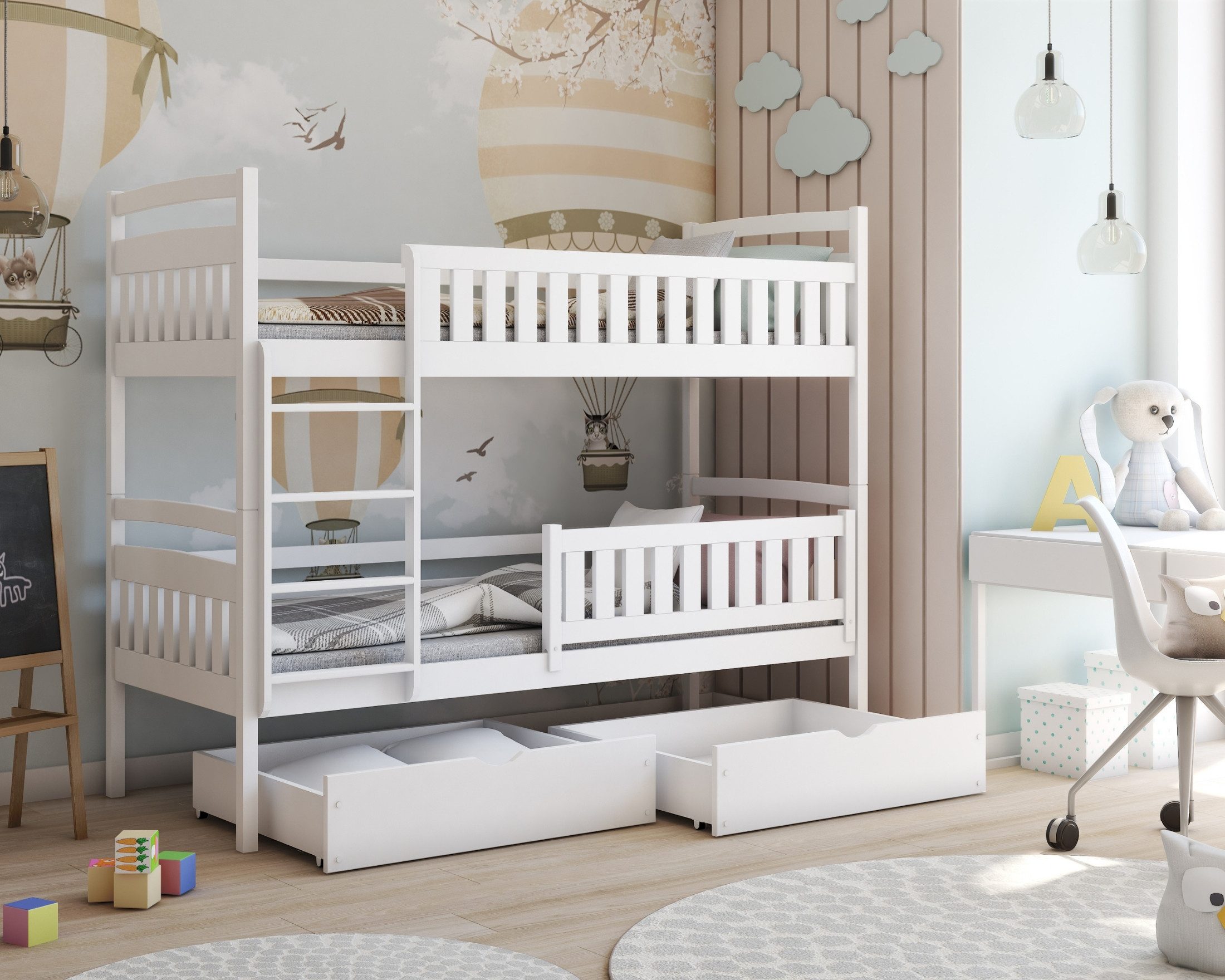 Deine Möbel 24 Etagenbett Hochbett Kinderbett für 2 Kinder EMMA 80x180 90x2 günstig online kaufen