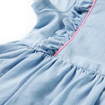 vidaXL A-Linien-Kleid Kinderkleid mit Rüschen Hellblau 92