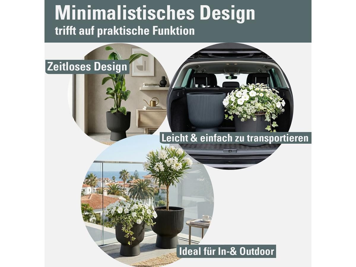 Prosperplast Blumentopf Milly Round, inkl. Pflanzeinsatz, 23,9 x 30,5 cm