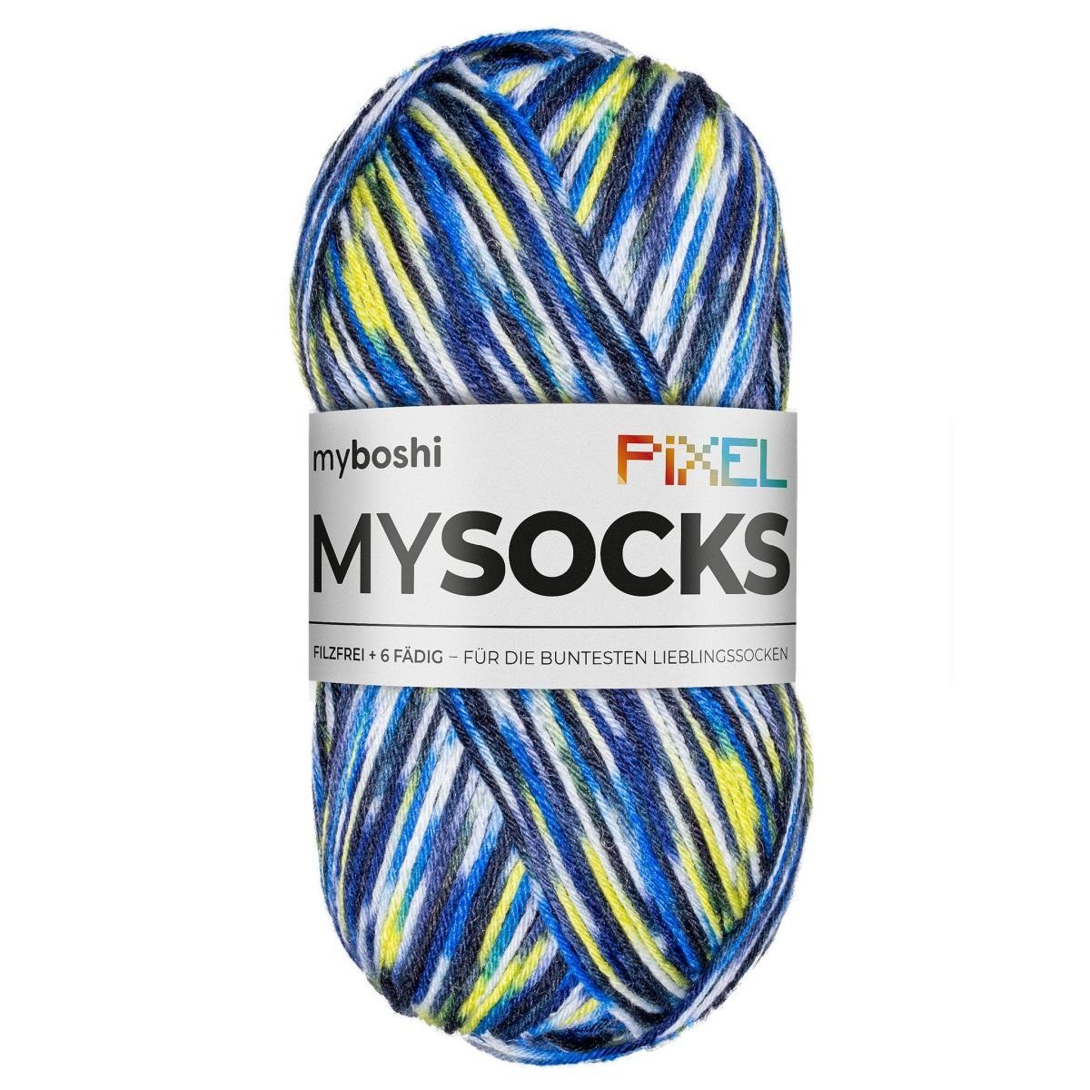myboshi Sockenwolle myboshi mysocks Pixel, 75% Schurwolle, 25% Polyamid Häkelwolle