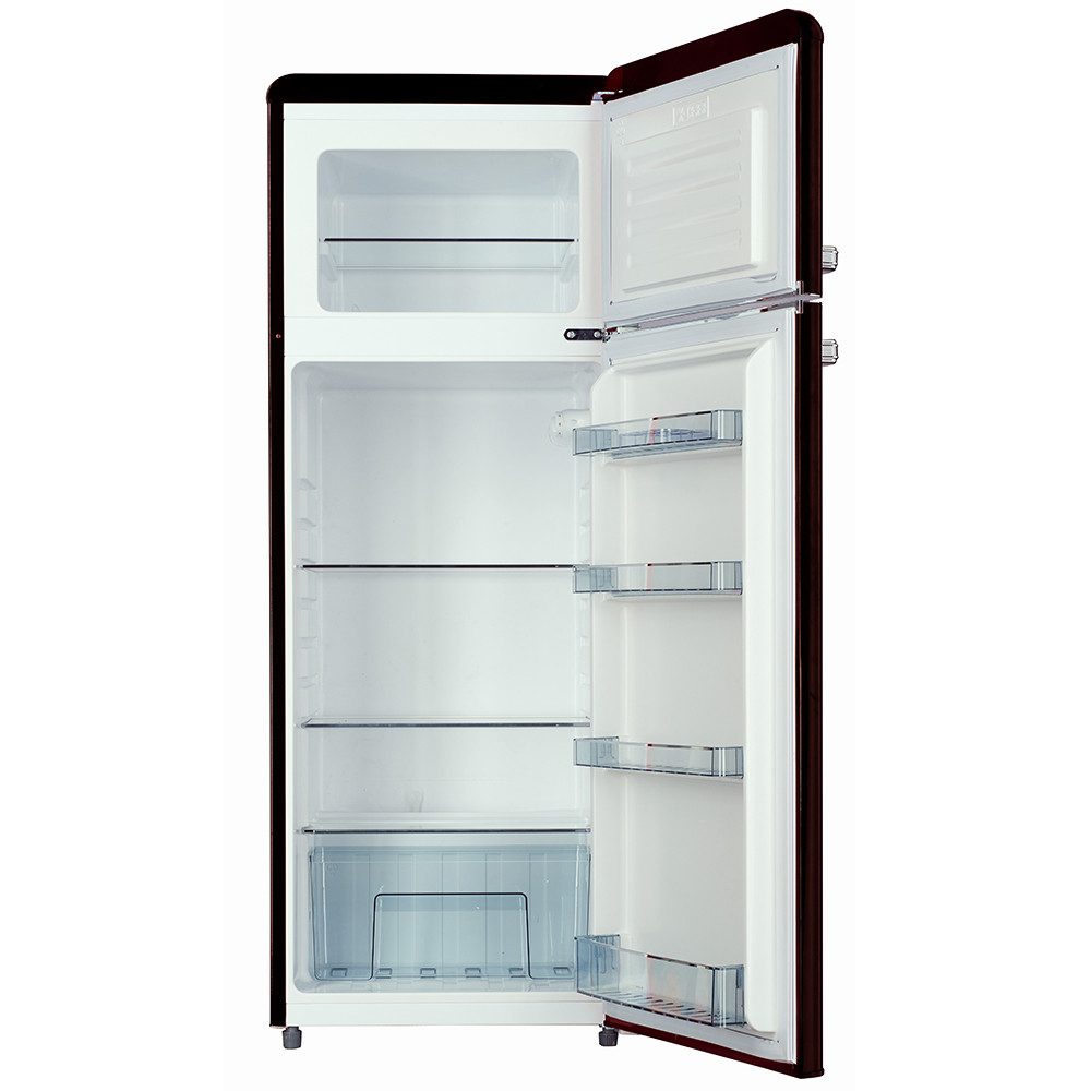 Wolkenstein Kühl-/Gefrierkombination GK212.4RT B, 145.6 cm hoch, 54.5 cm breit, Retro Kühlschrank GK212.4RT B schwarz 211 L