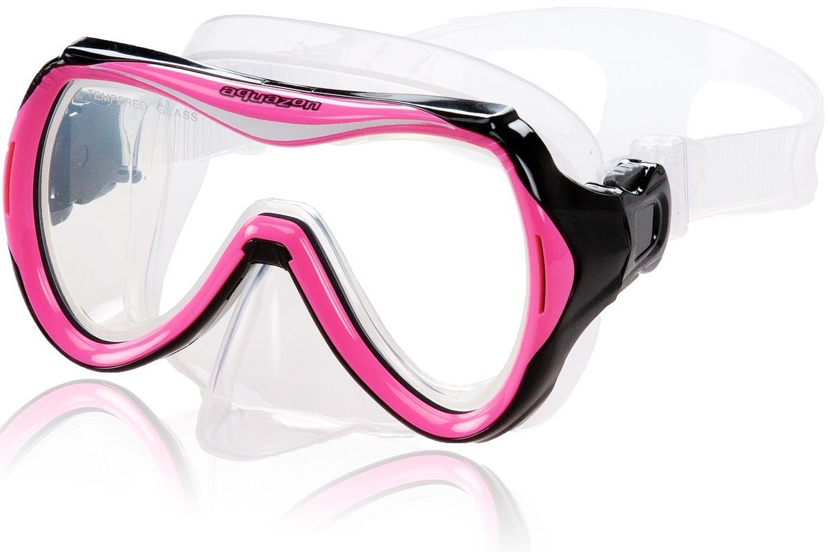 AQUAZON Taucherbrille MAUI, Schnorchelbrille für Kinder 7-12 Jahre, tolle Passform pink Junior