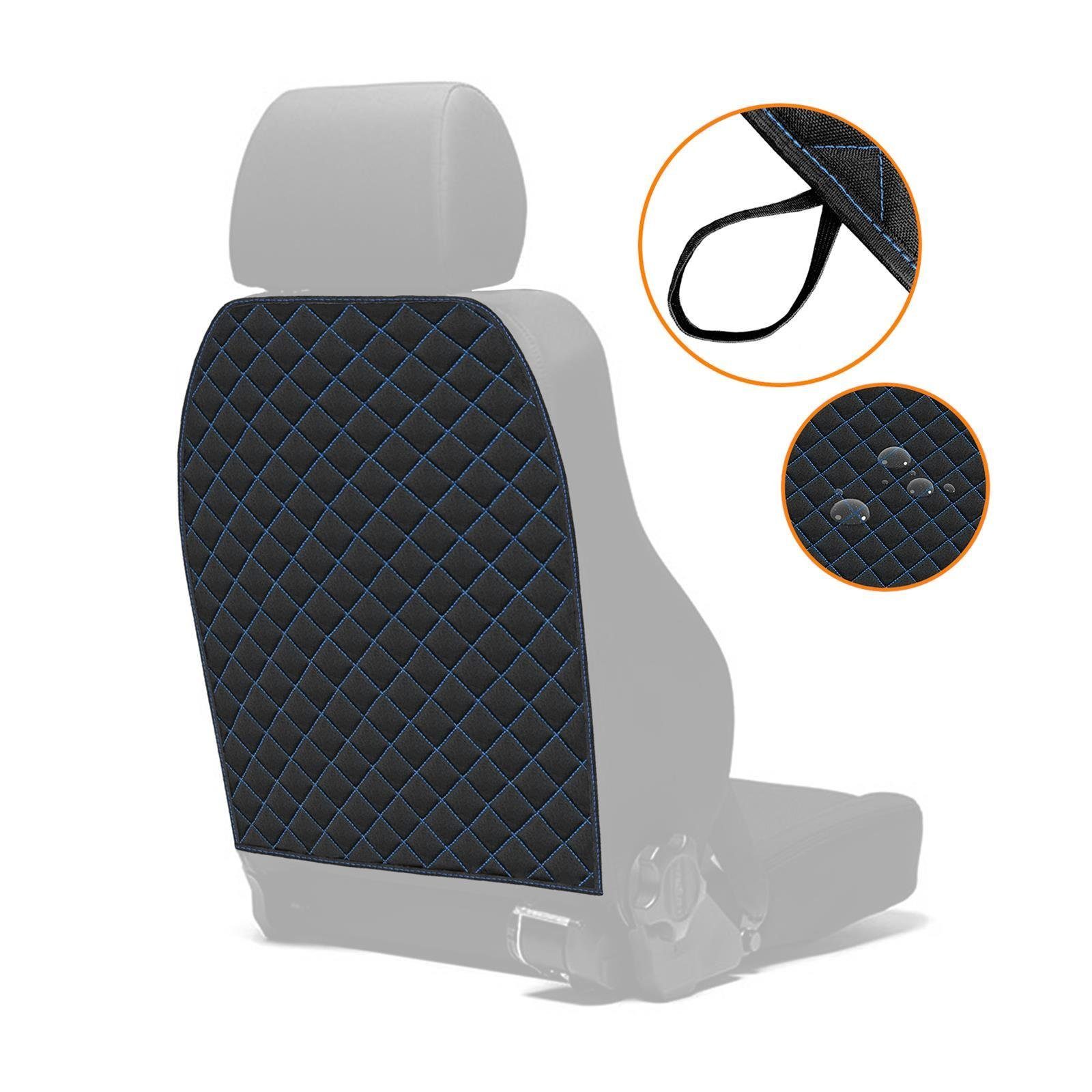 Design Auto-Rückenlehnenschutz Material P Schwarz-Blau Stück Rückenlehnenschoner 2 aus & Car Sitzschoner, Cordura L
