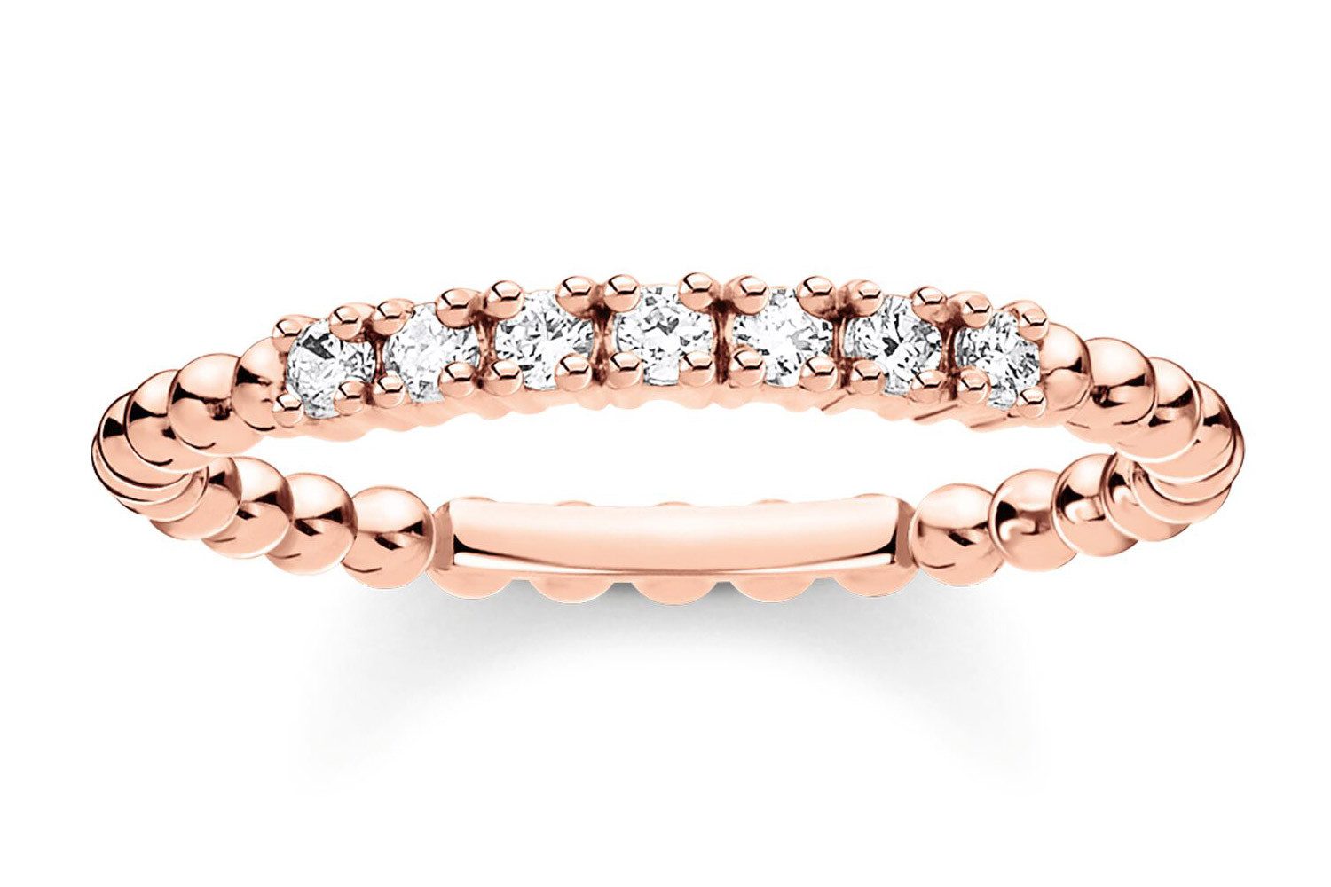 THOMAS SABO Silberring Damenn mit weißen en roségoldfarben