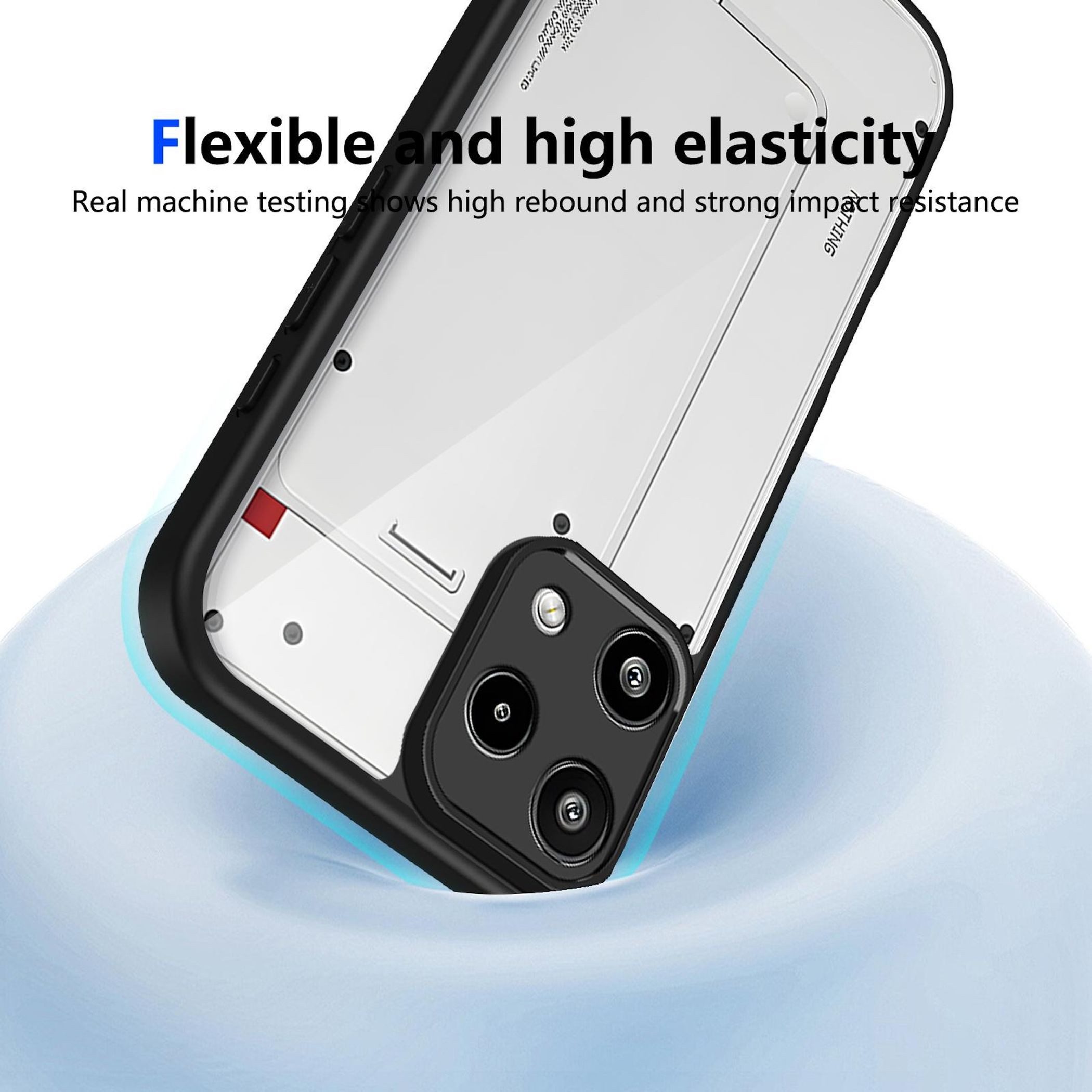 Wigento Handyhülle für Nothing Phone 3a Lite Matte Kunststoff Soft Touch Schwarz, Matte Oberfläche, Soft Touch Gefühl – Bild 5 von 5