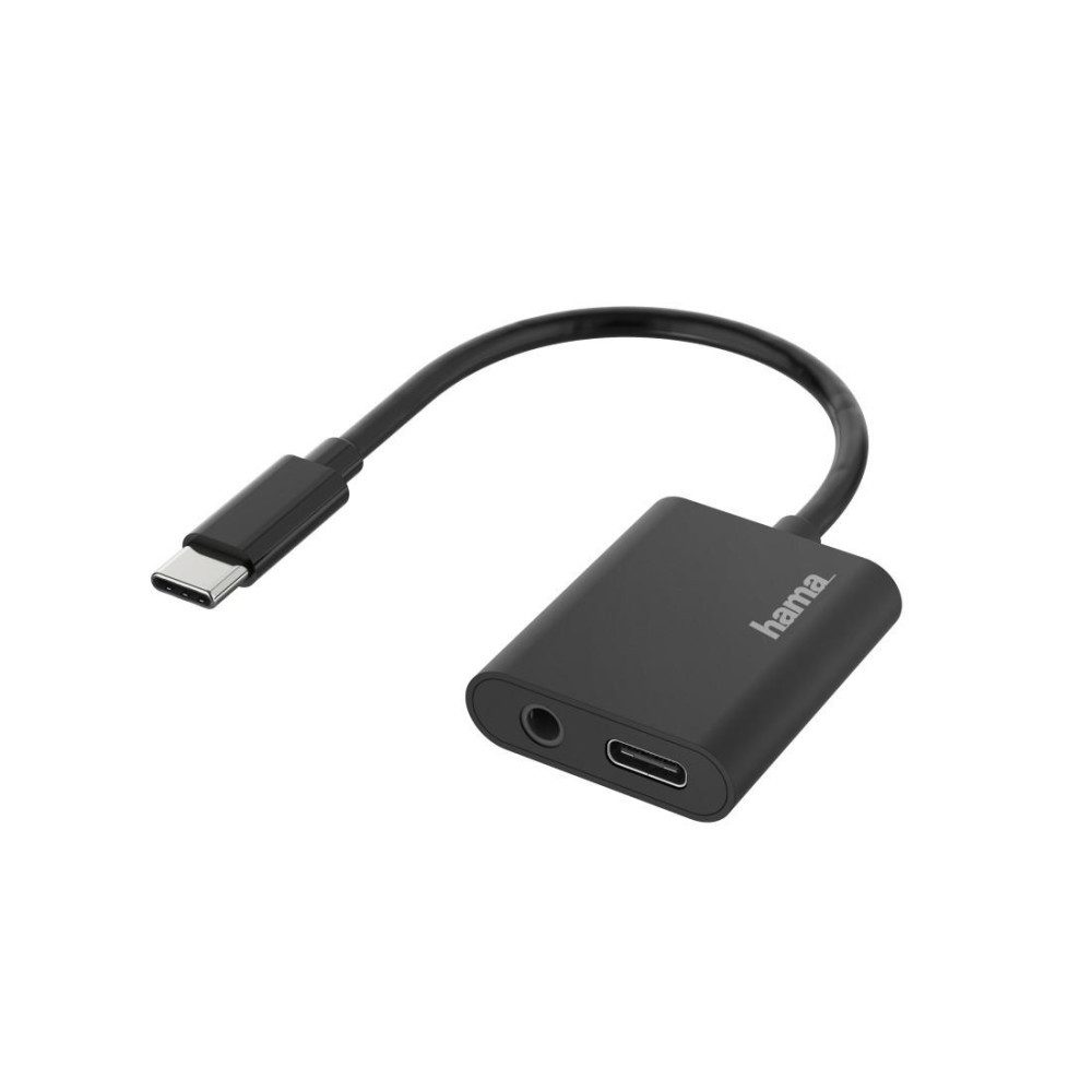 Hama 2in1 USB-C Audio-Adapter mit 3,5mm Klinke und Ladefunktion für HiFi Computer-Adapter