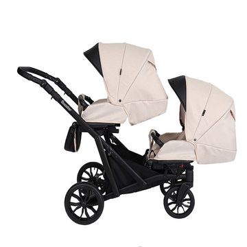 babies-on-wheels Zwillings-Kombikinderwagen Twin-Go 4 in 1 inkl. Sportsitze, Autositze und Zubehör in 4 Farben