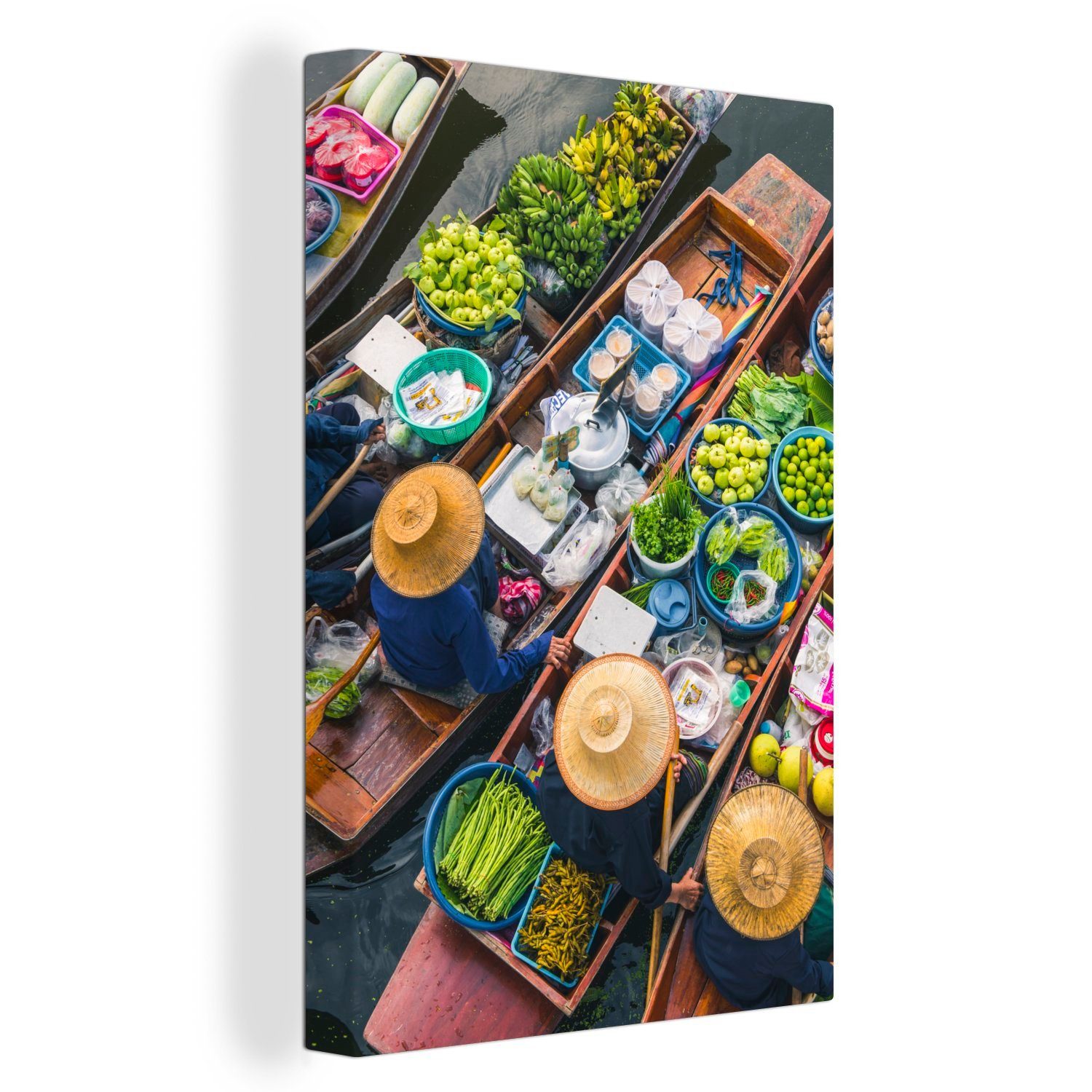 OneMillionCanvasses® Leinwandbild Bangkok - Thailand - Markt, (1 St), Leinwandbild fertig bespannt inkl. Zackenaufhänger, Gemälde, 20x30 cm