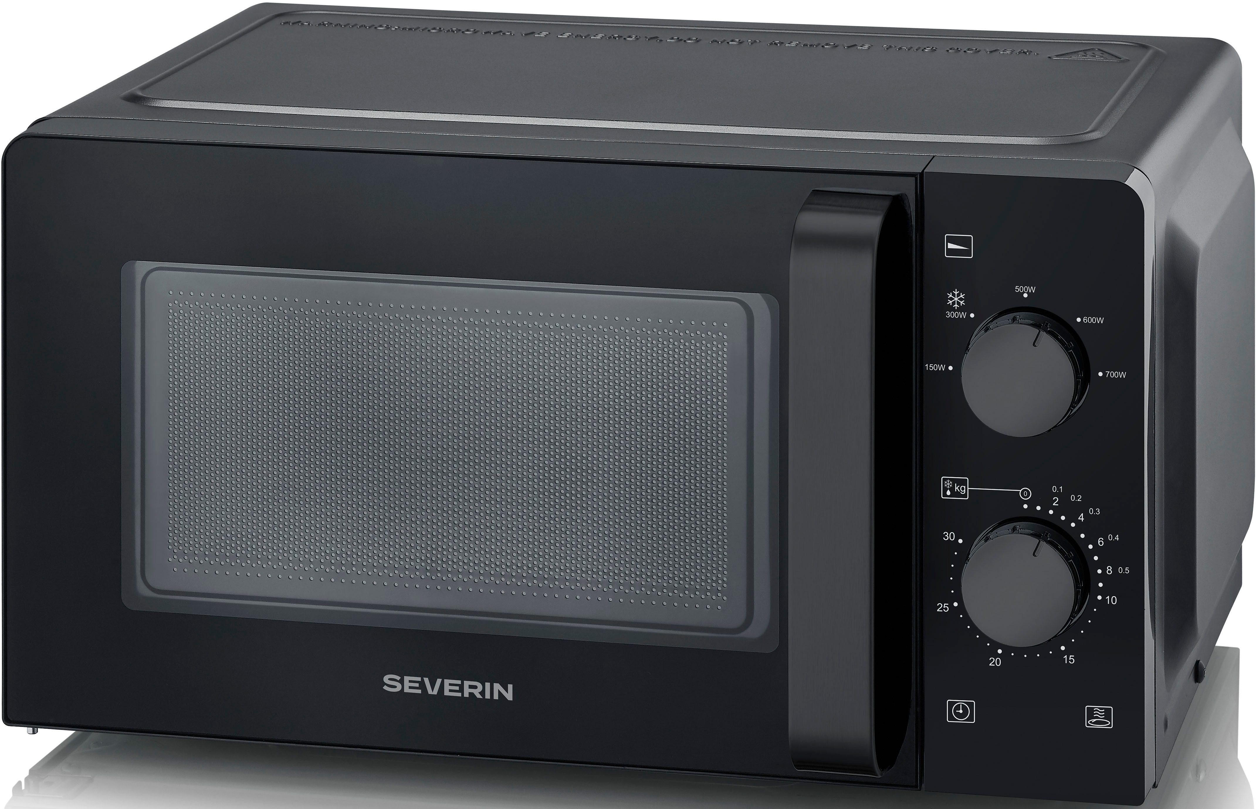 Severin Mikrowelle MW 7580, Mikrowelle, 19 l, Mikrowellengerät mit Inverter-Technologie, Drehregler, Glasdrehteller