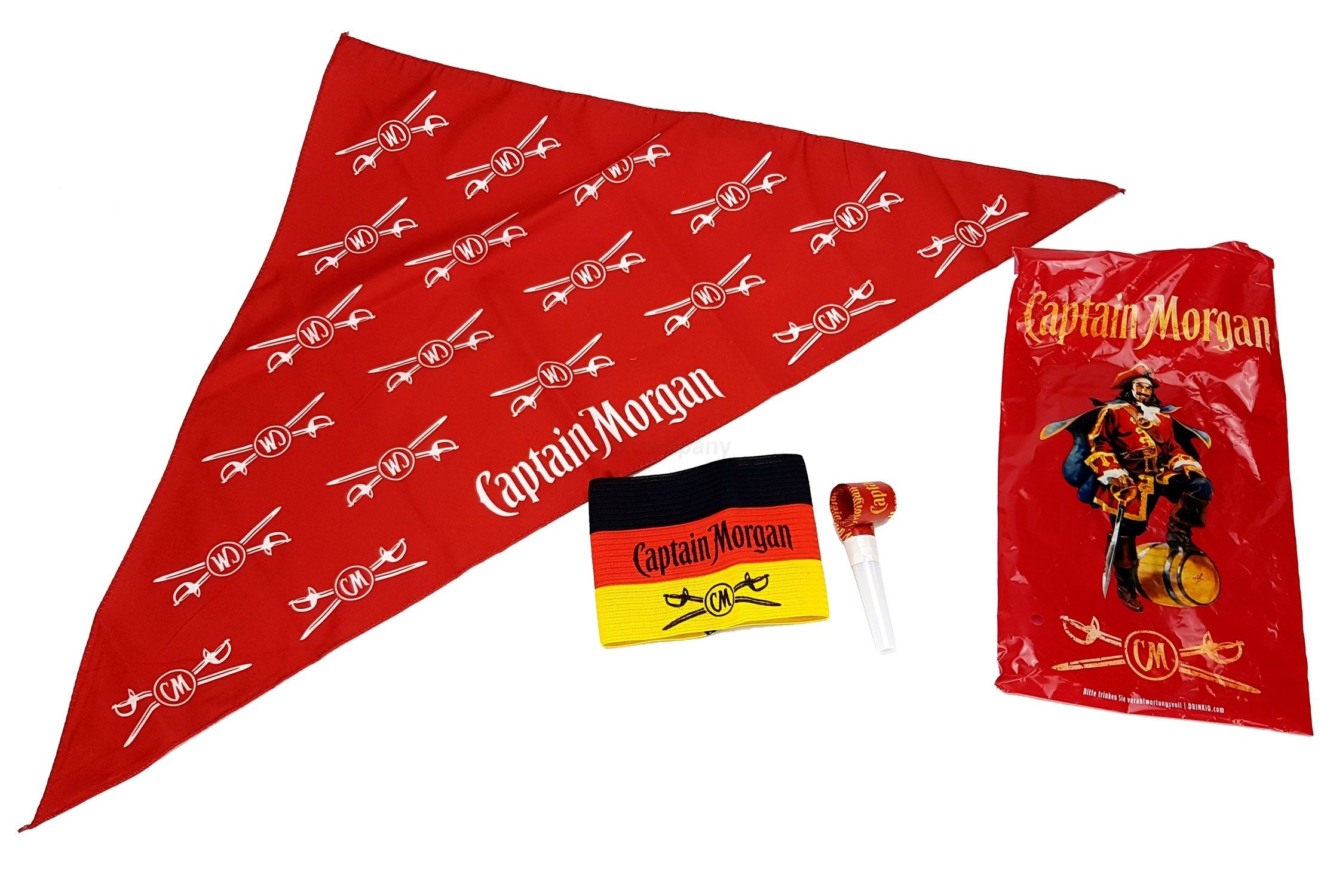 Captain Morgan Schweißband Captain Morgan WM 2018 Fan Set - Bandana + Tüte + Kapitänsband Armb