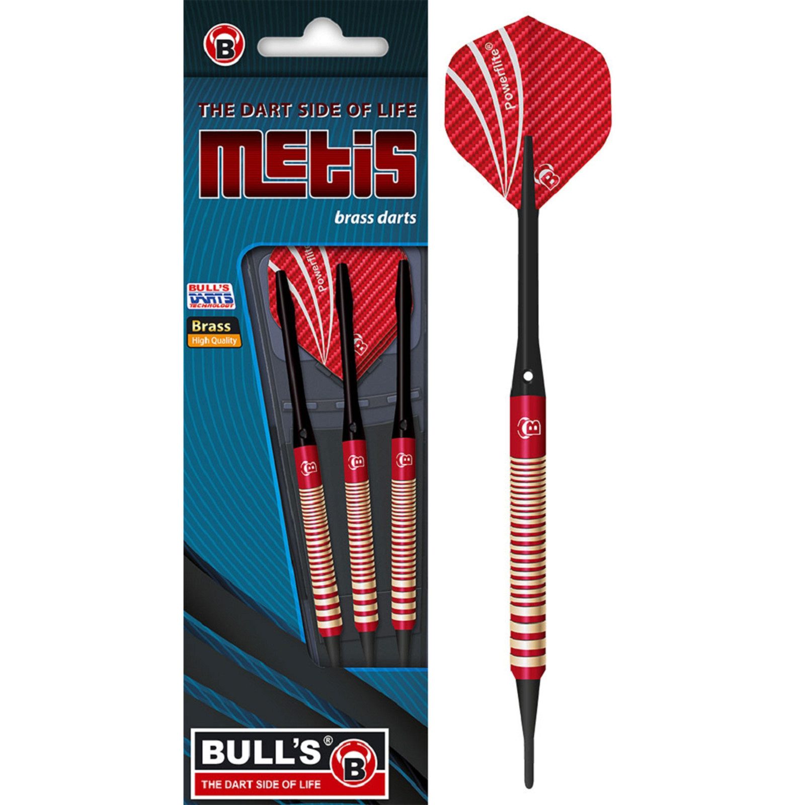 BULL'S Softdarts Softdart Bull's, Metis, Messing, 18g, Rot