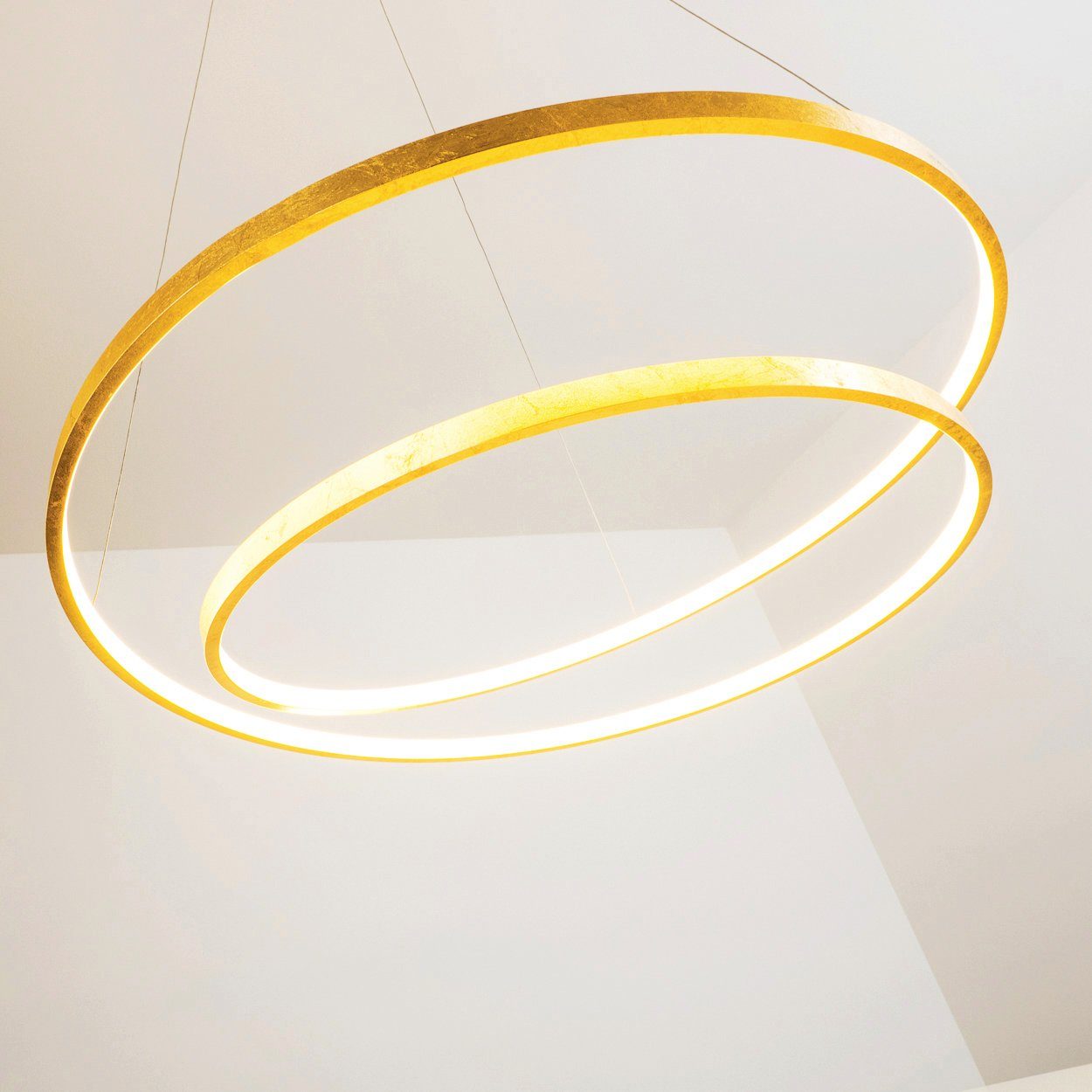 hofstein Zimmer Pendelleuchte Spirale Schlaf Hänge LED Pendelleuchte Ess Wohn goldfarben