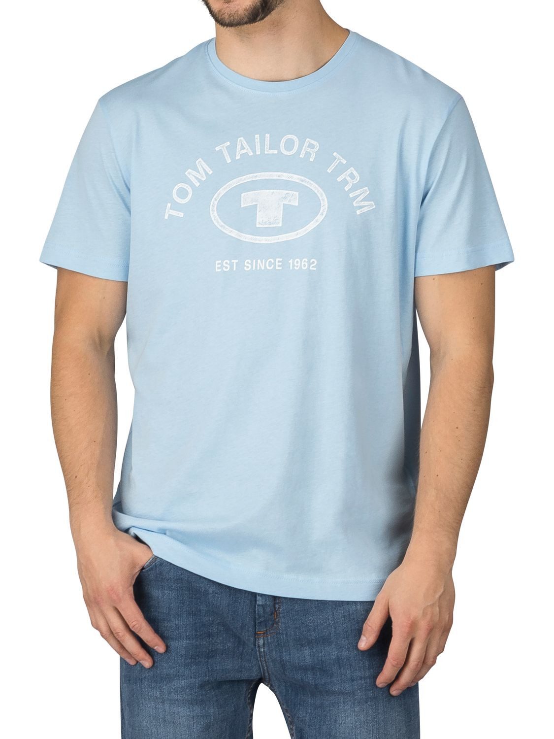 TOM TAILOR T-Shirt Herren Printshirt Regular Fit (Vorteilspack, 4-tlg) Kurzarm Tee Shirt mit Rundhalsausschnitt aus 100% Baumwolle – Bild 4 von 5