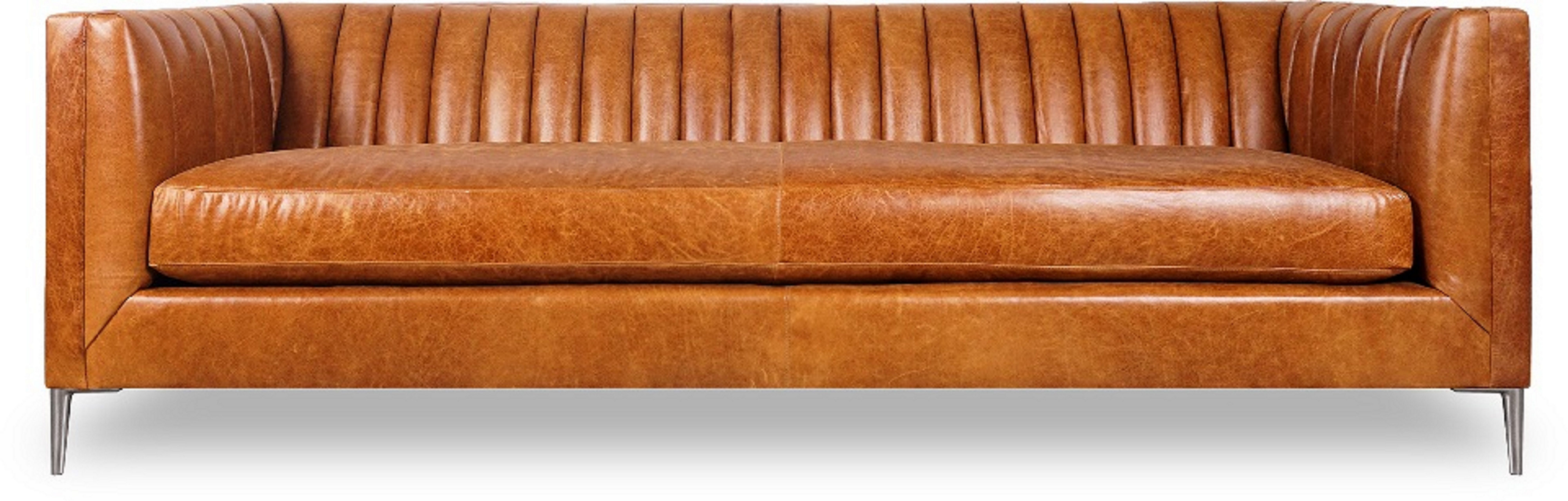 Xlmoebel 3-Sitzer Sofa Polster Sitz Garnitur Leder Hellbraun, 1 Teile, Hergestellt in Europa