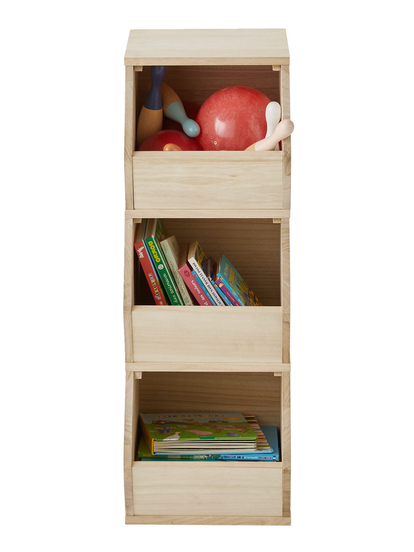 vertbaudet Bücherregal Kinderzimmer Regal TOYS, 3 vertikale Fächer