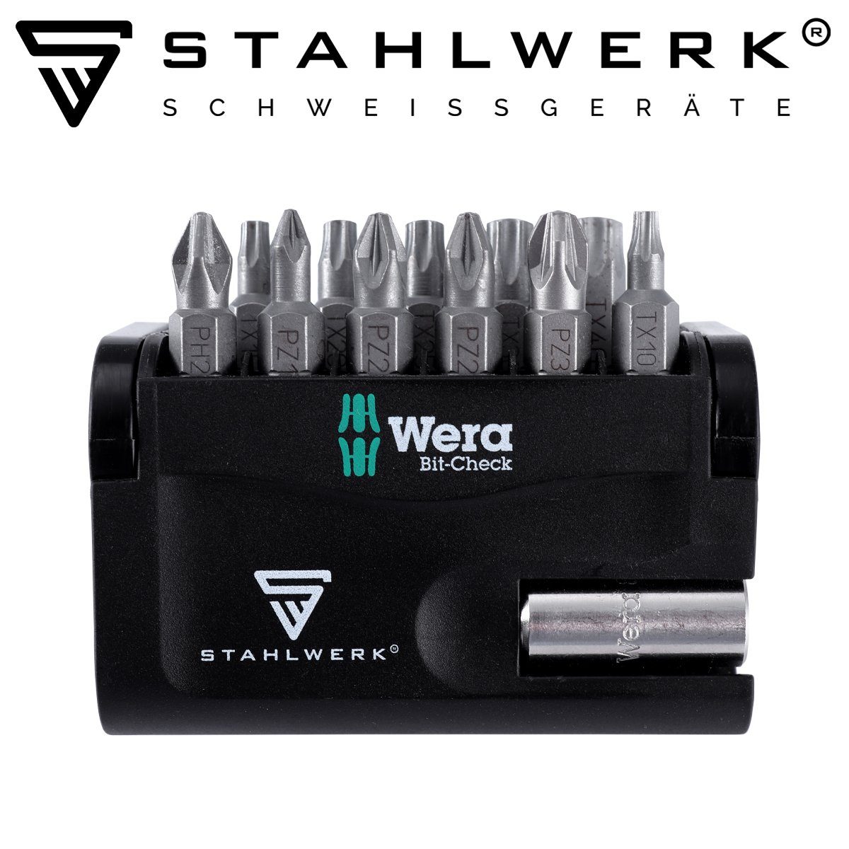STAHLWERK Bit- und Steckschlüsselset Wera Bit Set 12tlg Zubehör für Akkuschrauber, Set, 12-St.