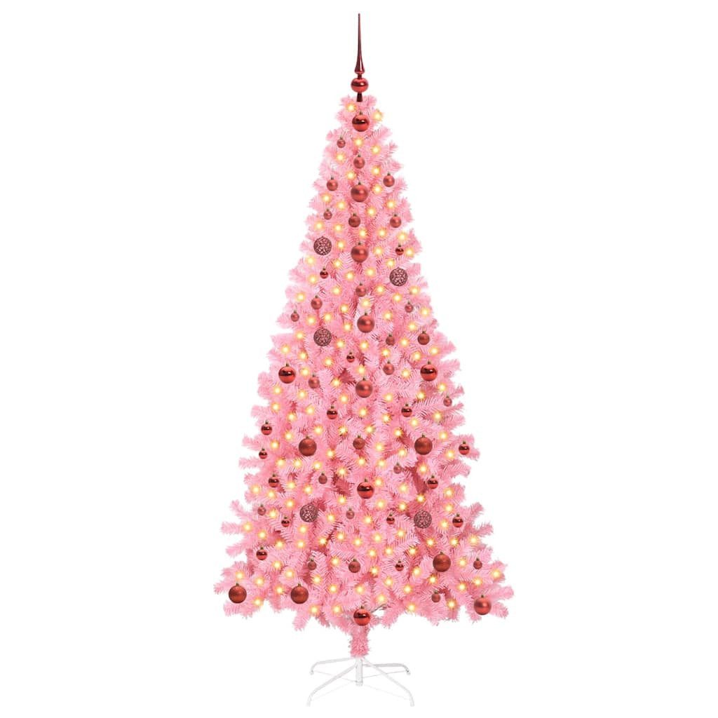 vidaXL Künstlicher Weihnachtsbaum Weihnachtsbaum Rosa 210 cm PVC