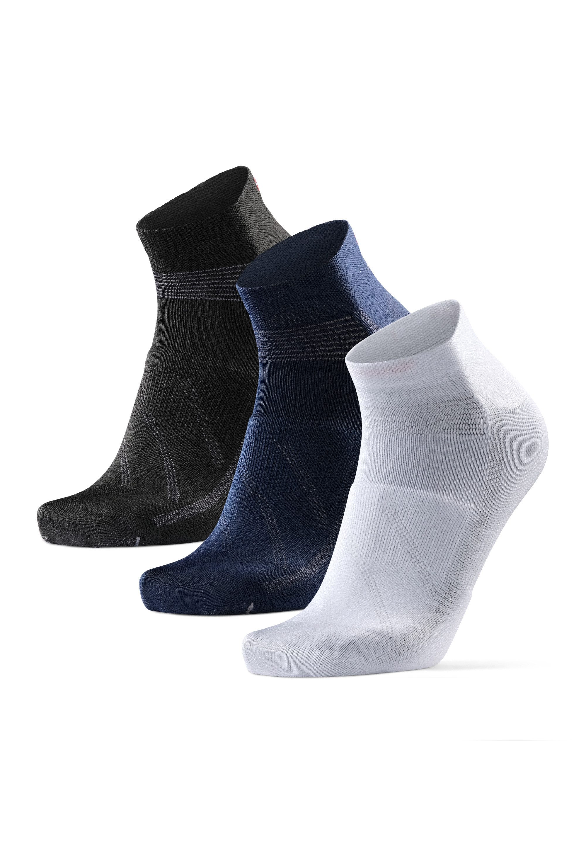 DANISH ENDURANCE Basicsocken low cycling (3-Paar) Radsportsocken für Herren & Damen, atmungsaktiv & gepolstert