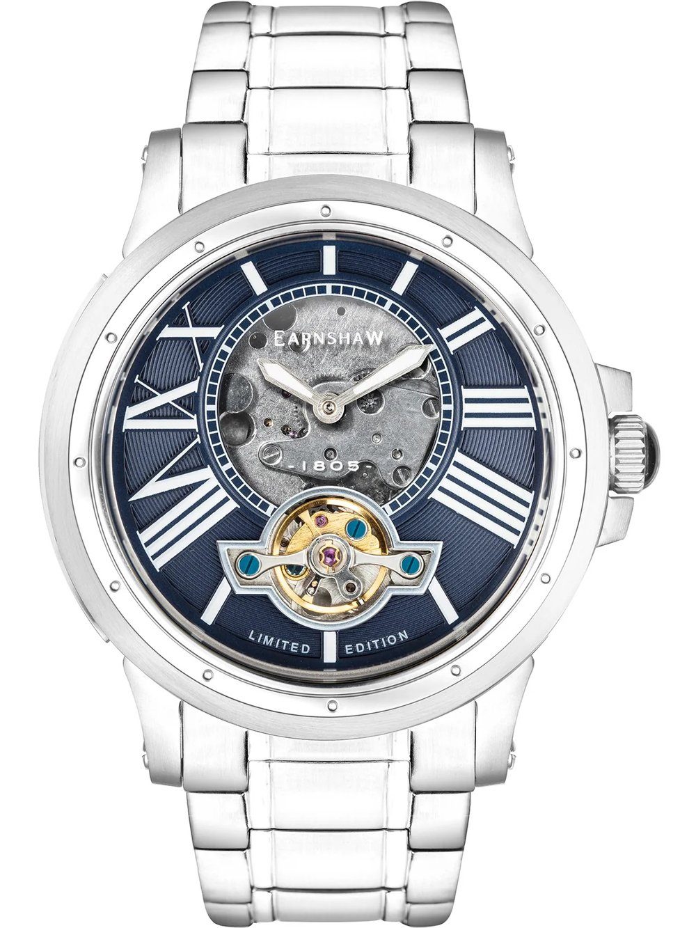 Thomas Earnshaw Quarzuhr Thomas Earnshaw ES-8244-22 Bertha Open Heart Skeleton Herrenuhr 42mm Thomas Earnshaw ES-8244-22 Bertha Open Heart Skeleton Herrenuhr 42mm