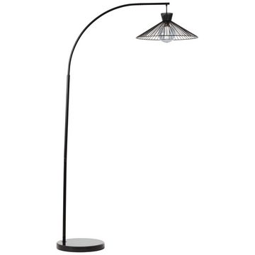 Lightbox Stehlampe, ohne Leuchtmittel, Bogenlampe mit Marmorfuß, 175 x 102 cm, E27, Metall, matt schwarz