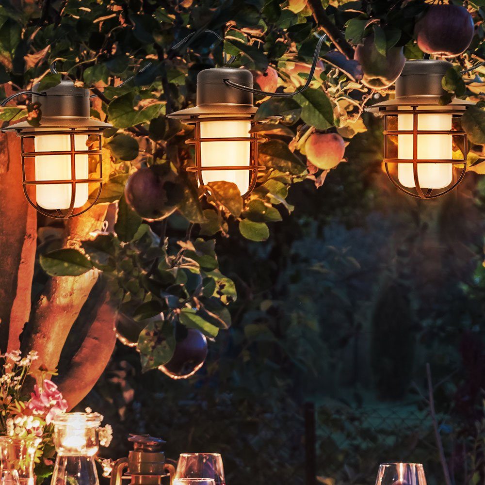 NOWA LED Solarleuchte, LED-Leuchtmittel fest verbaut, Warmweiß, Solar Lichterkette Garten Balkon Veranda Beleuchtung 24x LED Laterne